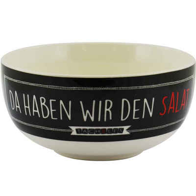 United Labels® Müslischale »Tacheles Schüssel – Da haben wir den Salat Müslischale Schale aus Keramik Schwarz 400 ml«, Keramik