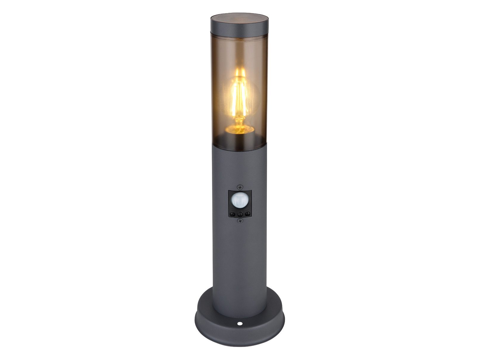 GLOBO LIGHTING LED Sockelleuchte, Bewegungsmelder, LED wechselbar, warmweiß, Garten Wegbeleuchtung mit Strom für Außenbereich, Höhe 45cm