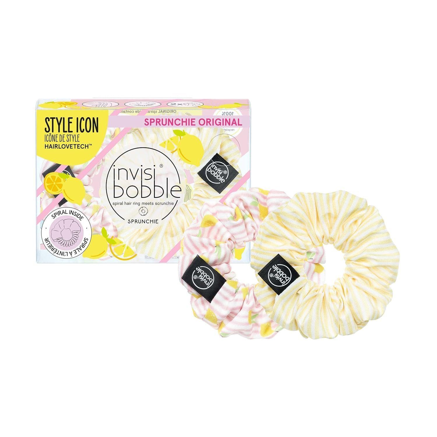 invisibobble Spiral-Haargummi invisibobble Sprunchie Original Fruit Fiesta Rosa Gelb 2 Stück Haarban