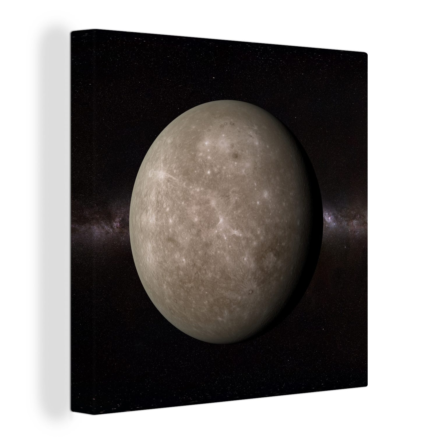 OneMillionCanvasses® Leinwandbild Eine Illustration des Planeten Merkur, (1 St), Leinwand Bilder für Wohnzimmer Schlafzimmer