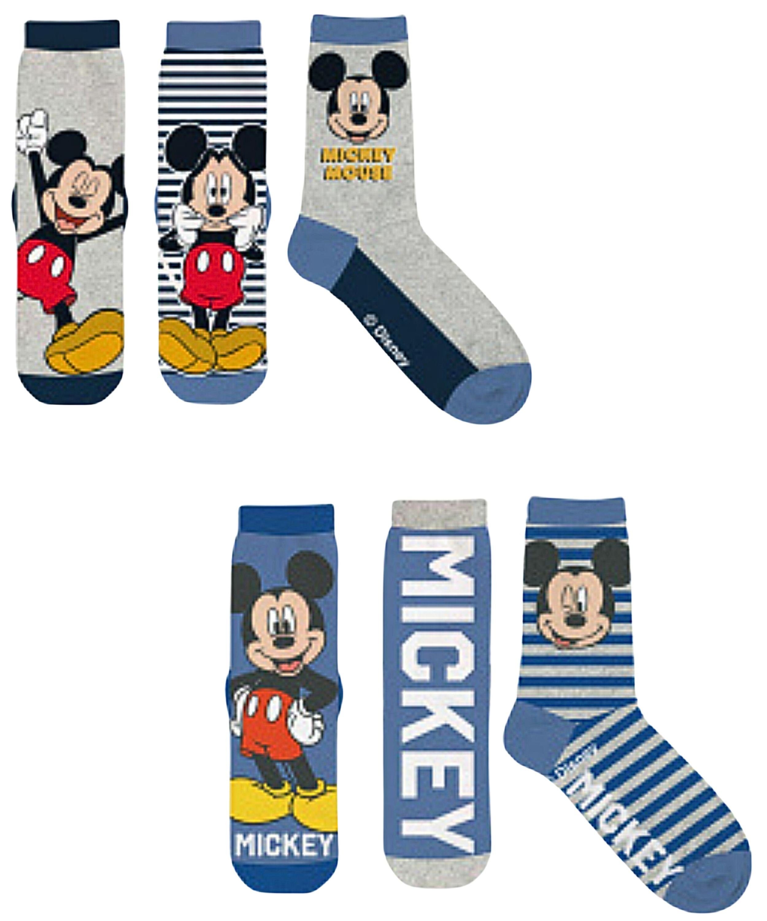 Maus Jungen Disney Mickey 23-34 Lange Mouse für Gr. (6-Paar) Socken Mickey Socken