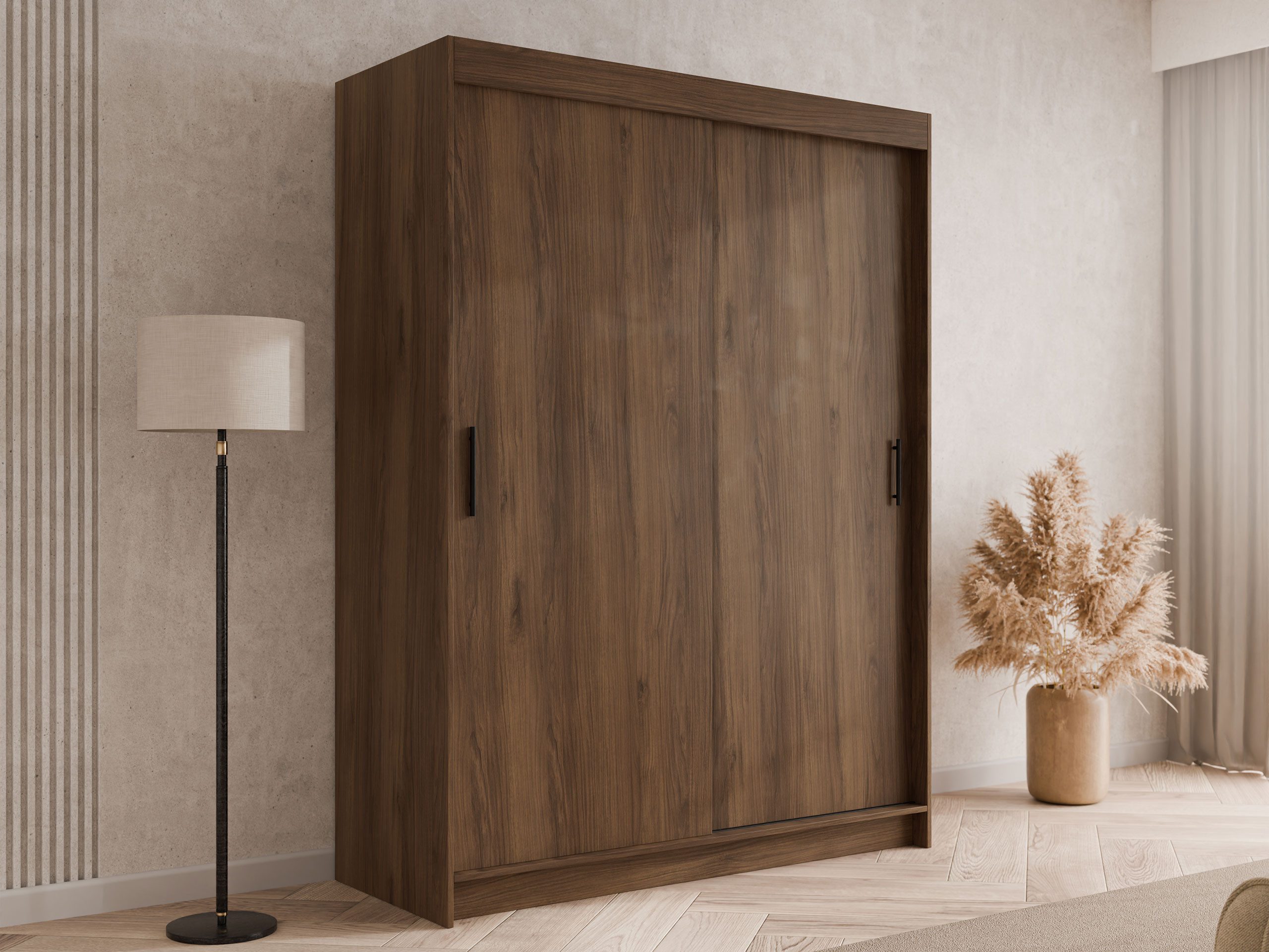 MIRJAN24 Kleiderschrank Infinity I 150 (mit zwei Schwebetüren) 150x58x200 cm, mit Kleiderstange