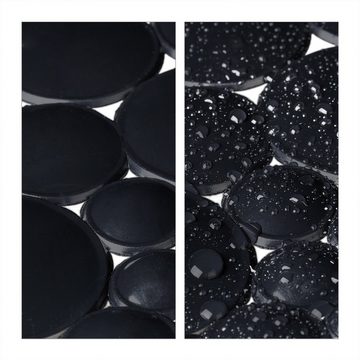 Badematte Badewannenmatte oval relaxdays, Höhe 7 mm, Kunststoff, Schwarz