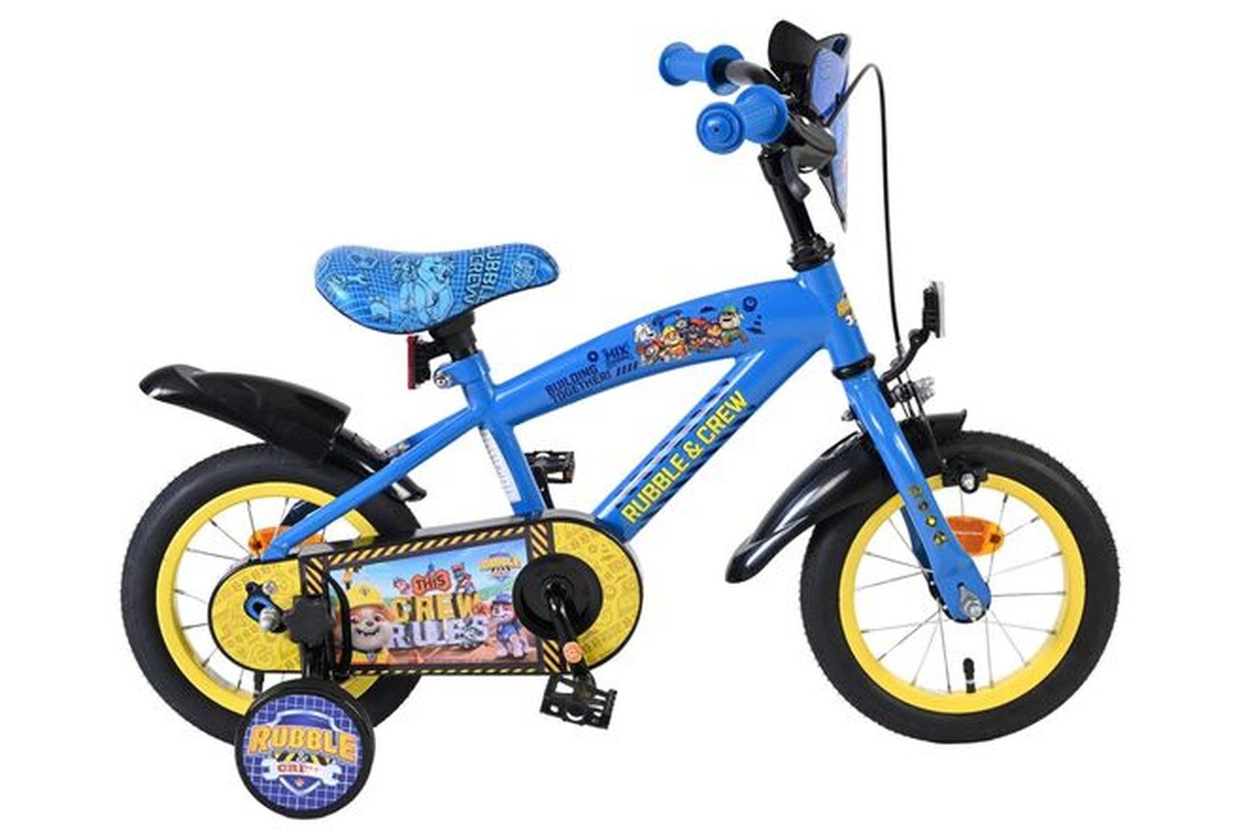 Kinderfahrrad Rubble & Crew - 12 Zoll Jungen Blau mit Luftreifen und Stützrädern