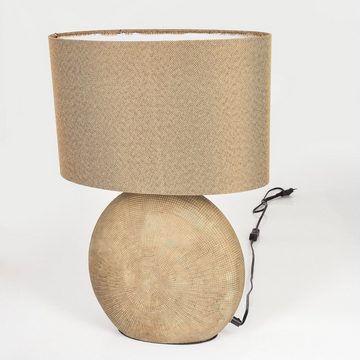 hofstein Tischleuchte »Cluenes« moderne Tischlampe aus Keramik/Stoff in Braun, ohne Leuchtmittel, Lesemit An-/Ausschalter, E27