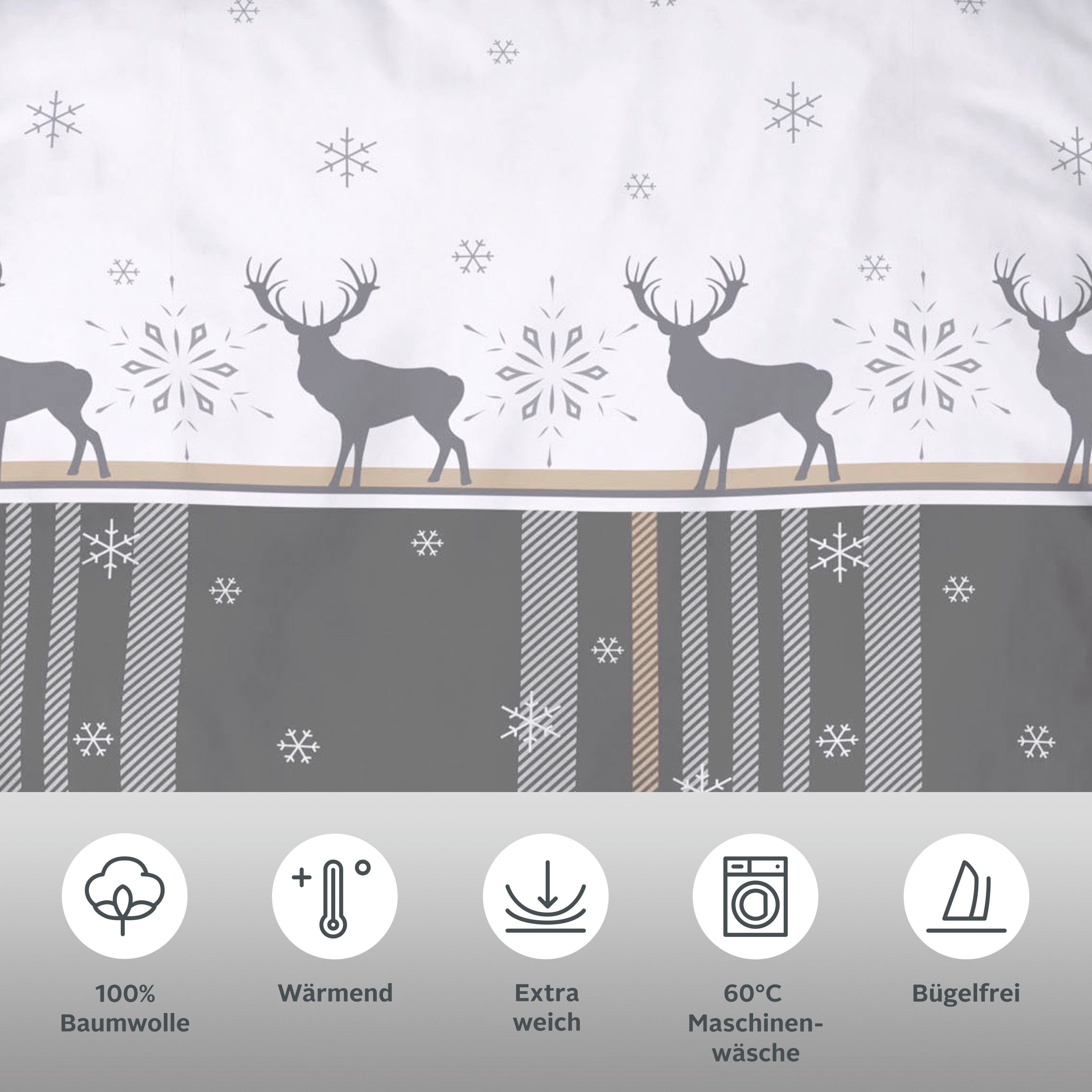 OTTO home Bettwäsche Wenda, Biber, 2 teilig, in Qualitäten PolyCotton (kühlend) + Biber (wärmend, 100% Baumwolle) – Bild 3 von 5