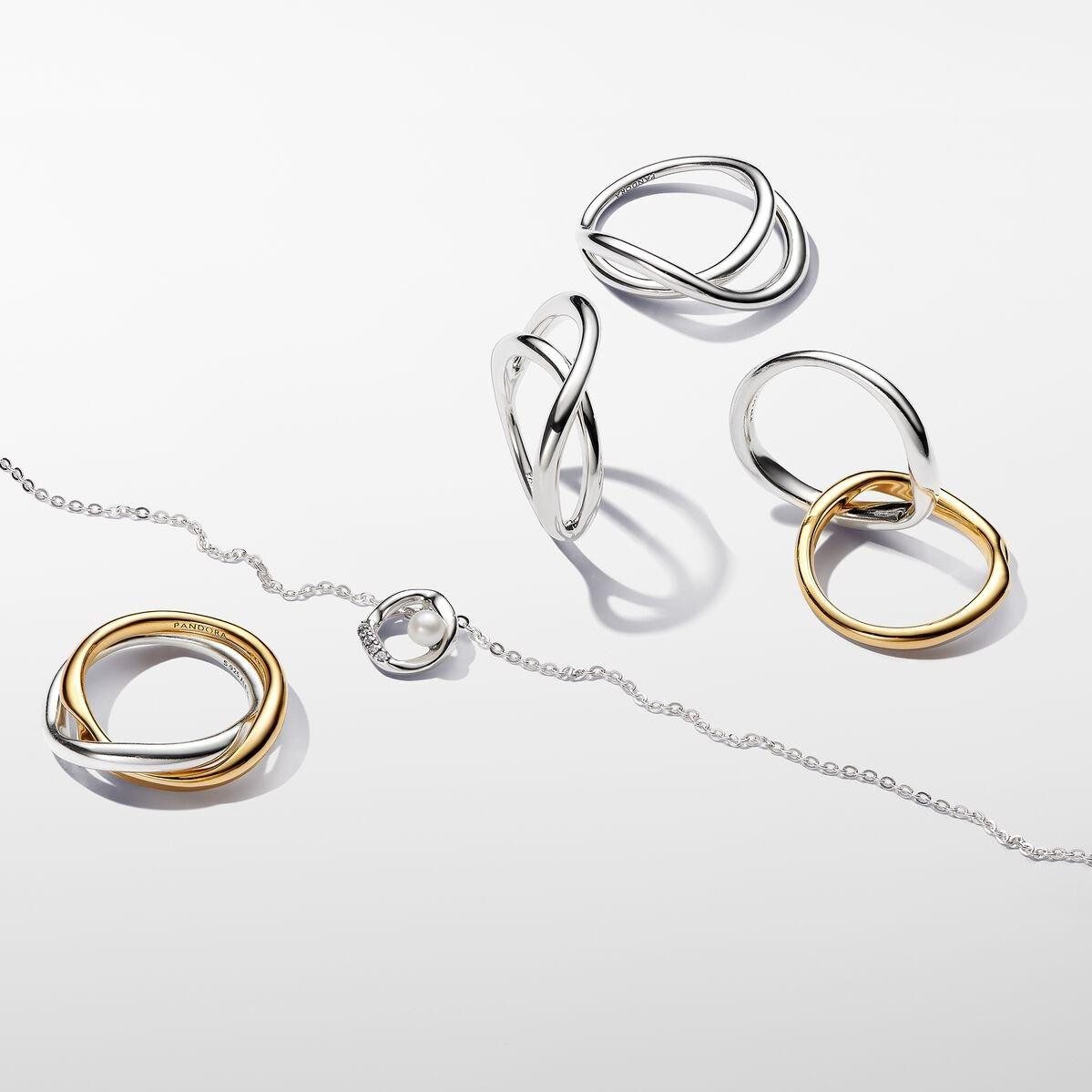 Pandora Fingerring Pandora Bicolor Verschlungene Bänder Ring 163262C00 Damenring