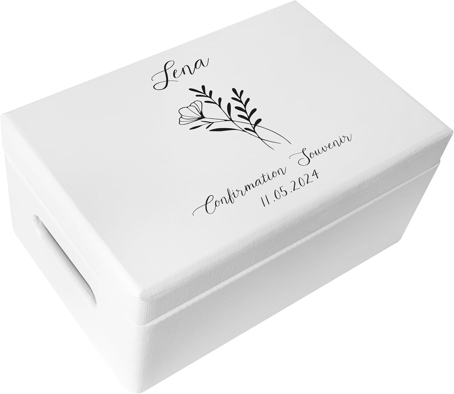 Creative Deco Holzkiste Kommunion Geschenke, Weiß, 30 x 20 x 14 cm