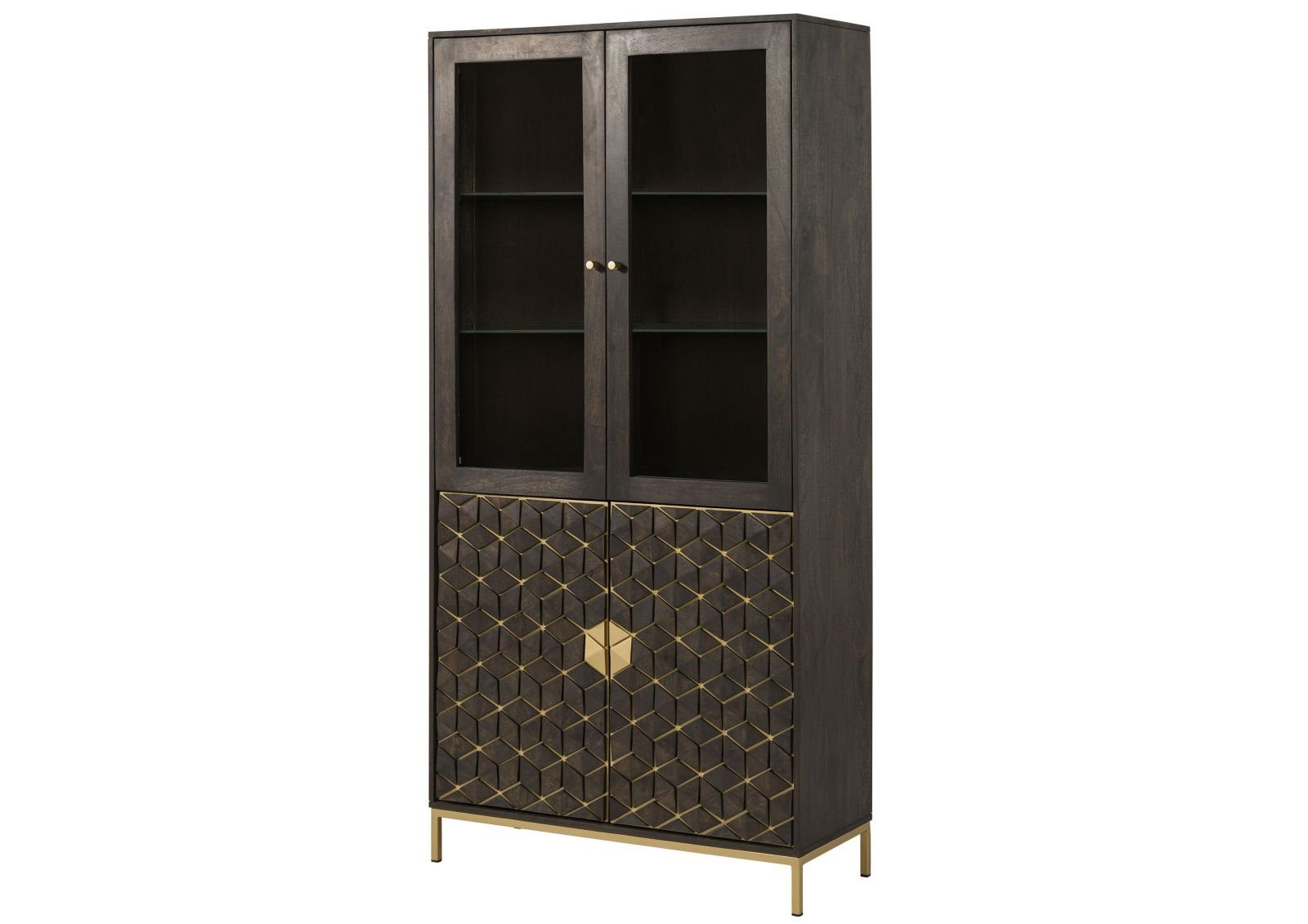 Massivmoebel24 Standvitrine #115 (Vitrine Mango 99x40x200 günstig online kaufen