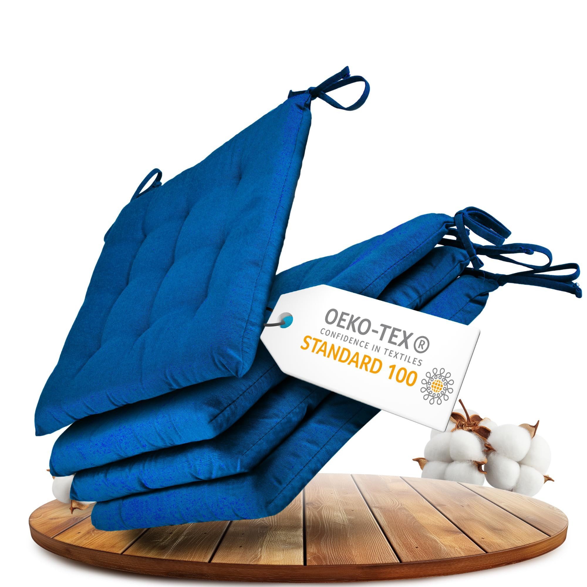 Gräfenstayn Stuhlkissen - 4er Set Sitzkissen 40×40 cm mit Haltebändern - In günstig online kaufen