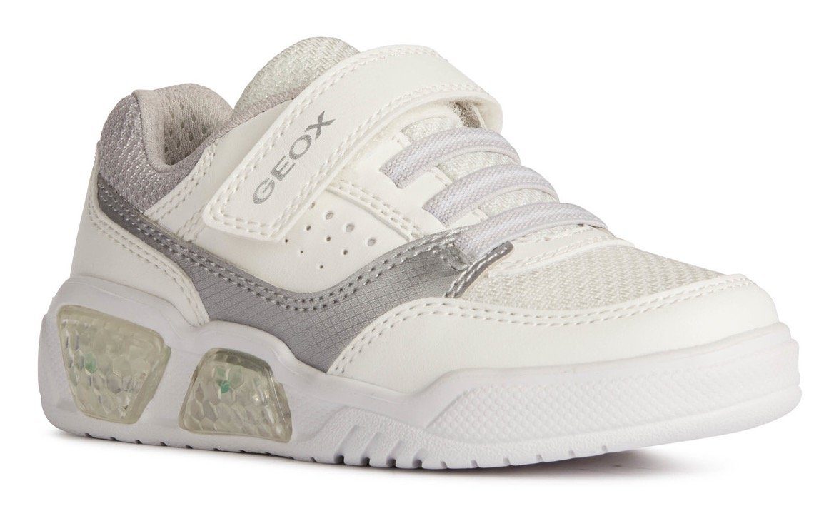 Geox Blinkschuh J ILLUMINUS BOY Sneaker mit Wechselfußbett weiß