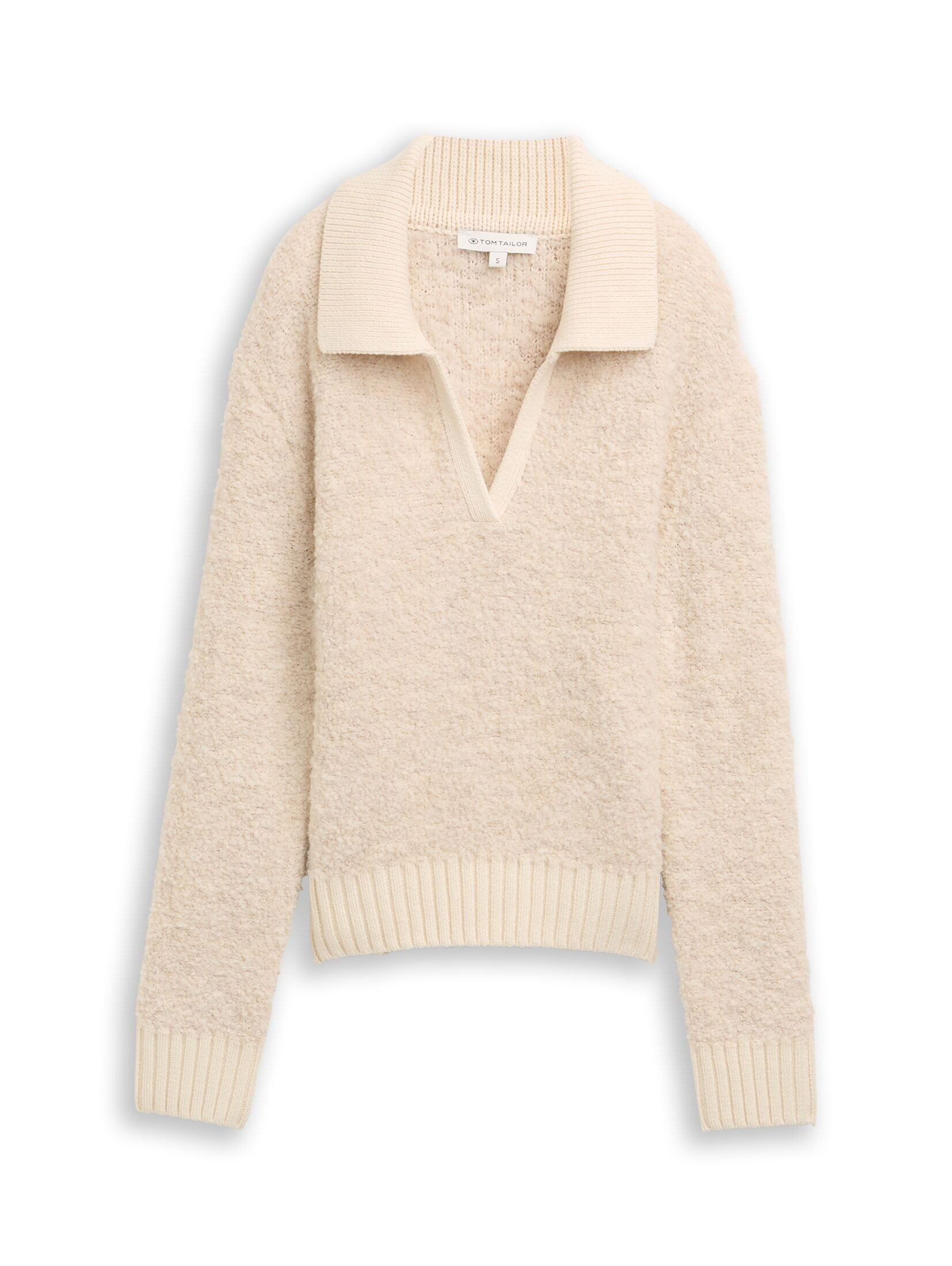 TOM TAILOR Strickpullover Pullover & Strickjacken Bouclé Strickpullover mit Kragen