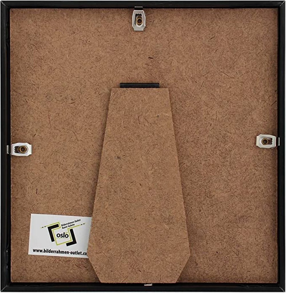 Oslo MasterLine Fotohalter Bilderrahmen 20 x 20 cm quadratisch Alu oder Holz schmal Aufsteller, 20 x 20 cm Holz massiv Rahmenfarbe schwarz