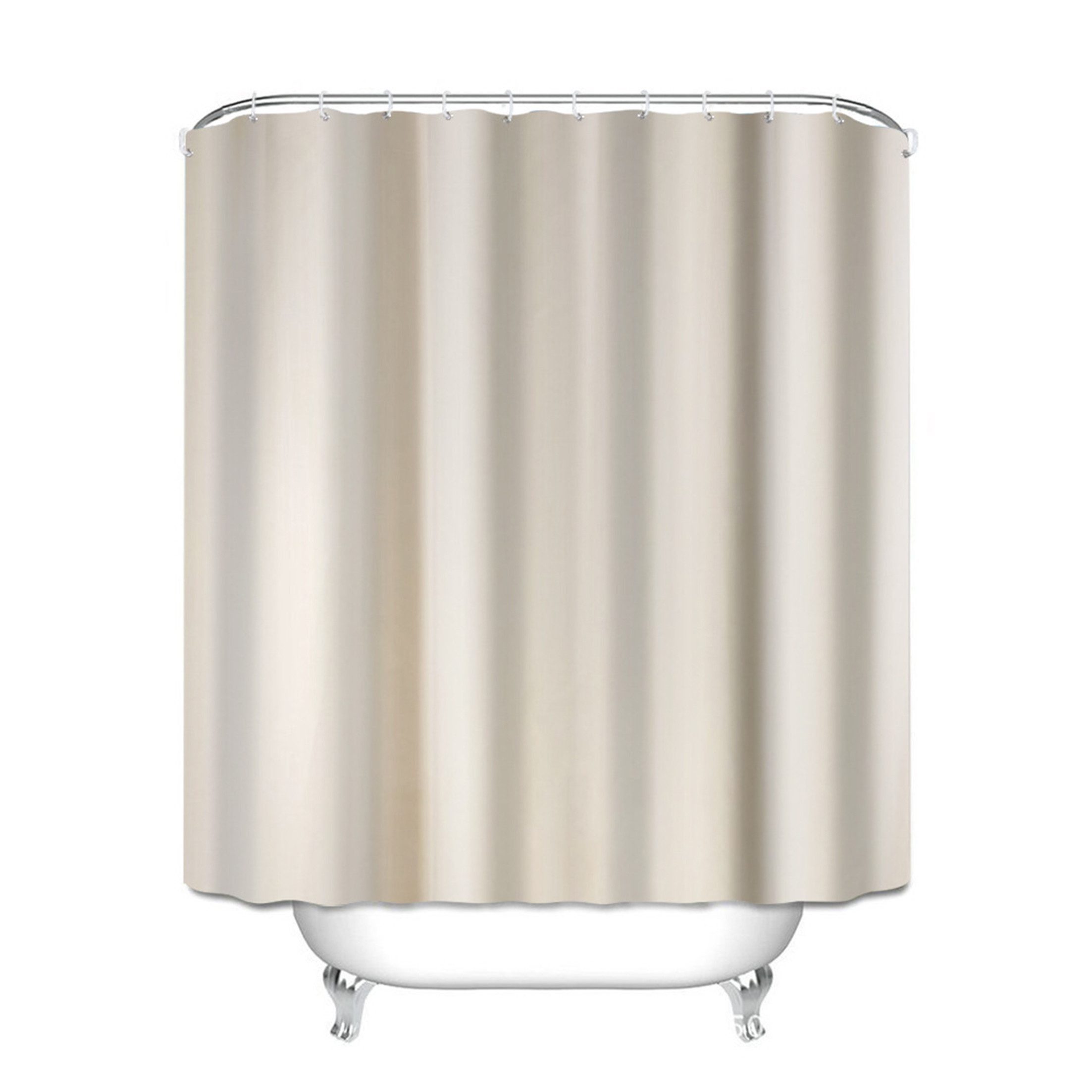 KINSI Duschrollo Schlichter Duschvorhang,Verdickter Polyester-Duschvorhang,180x180cm Breite 180 cm, wasserdicht, mit Kunststoffhaken