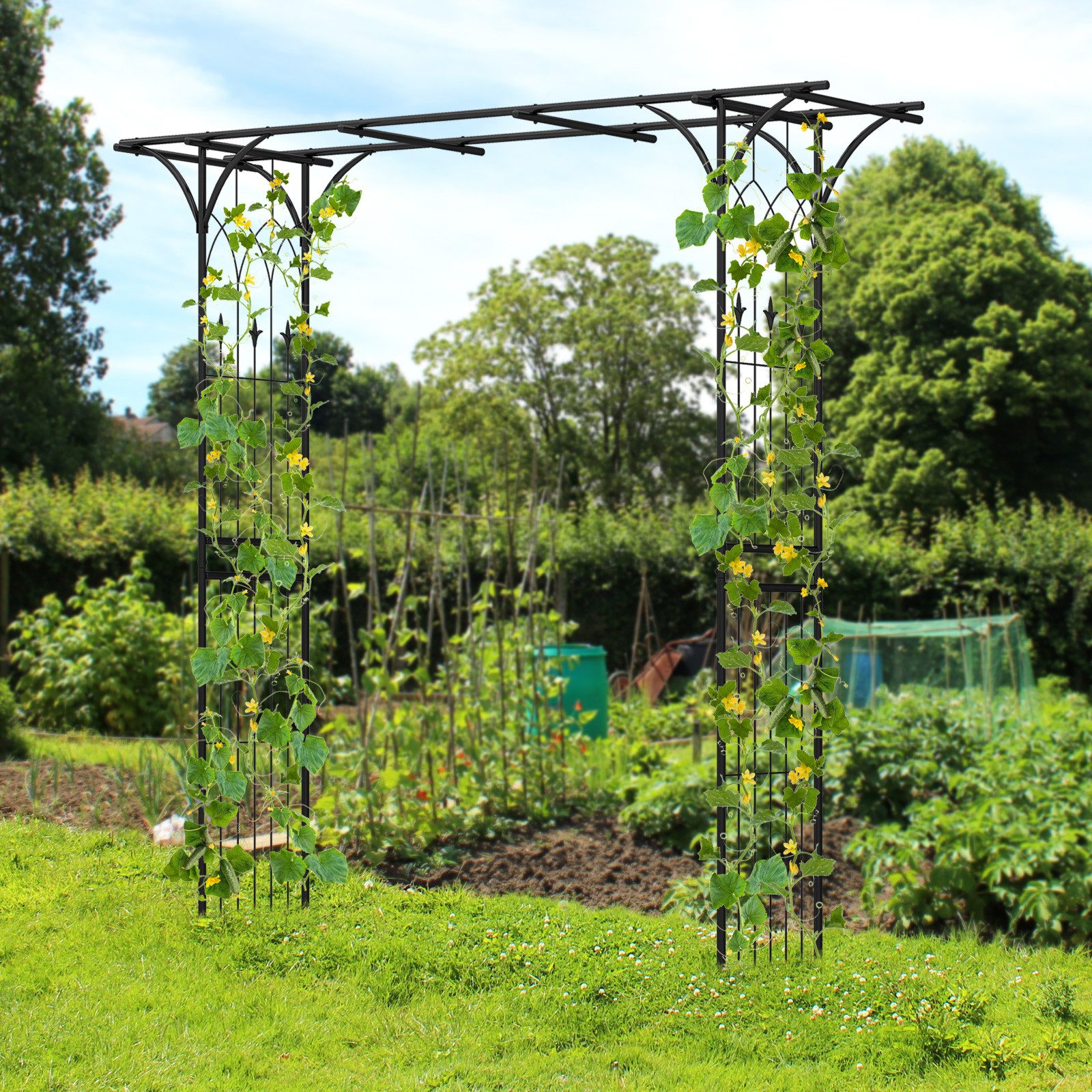 COSTWAY Rosenbogen, Rankgitter für Kletterpflanzen, 205x52x205cm, günstig online kaufen