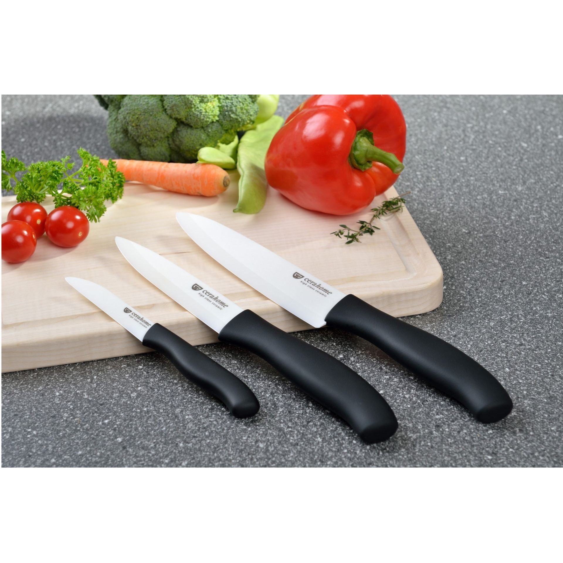 GRÄWE Universalküchenmesser, Gräwe Keramikmesser-Set, 3-teilig in schöner Geschenkschachtel