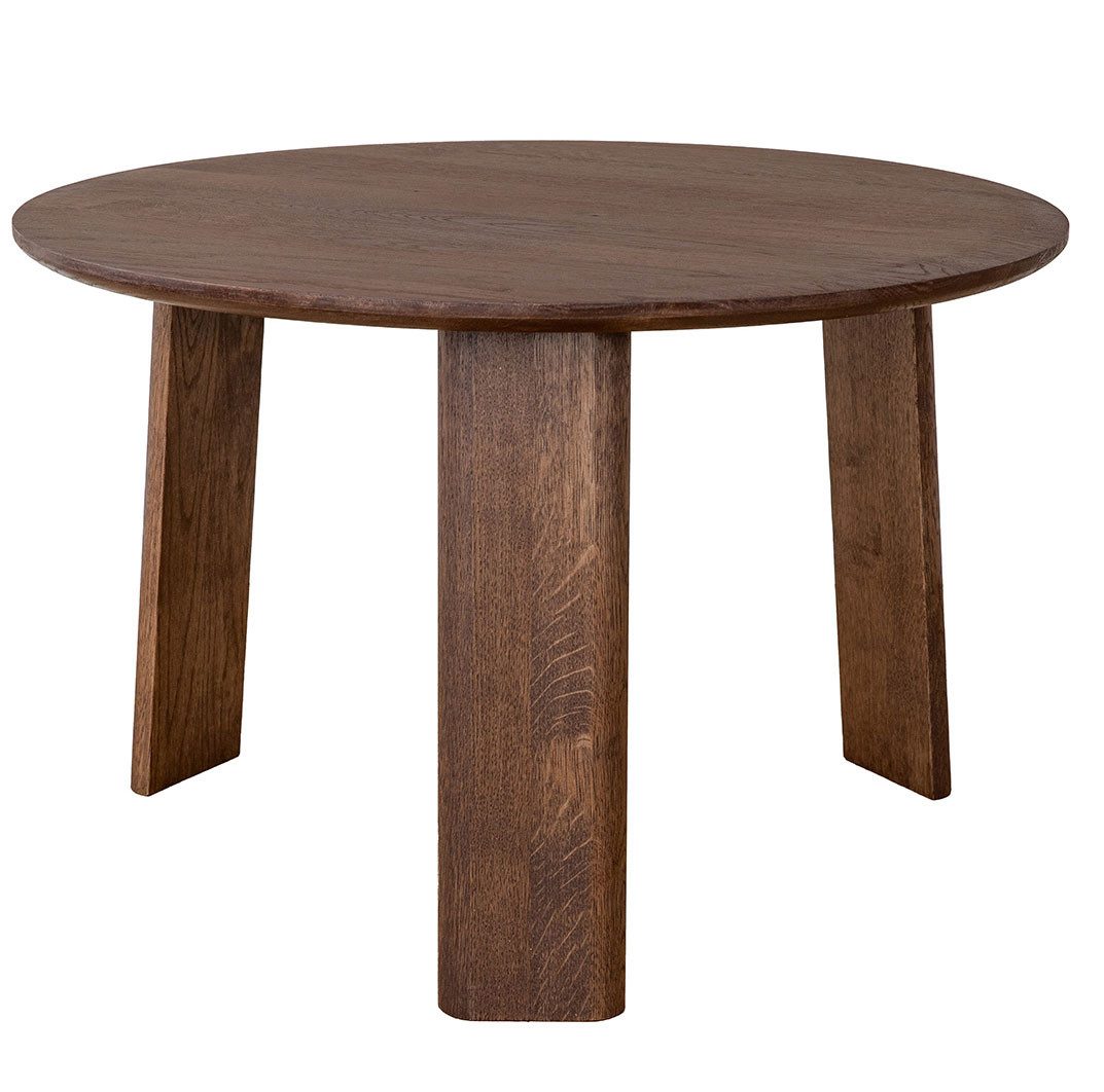 Feldmann-Wohnen Couchtisch Monti (runde Tischplatte, 1-St., Massivholz, geölte Oberfläche), Massivholz geölt / 61x61x39cm / Eiche Tabak