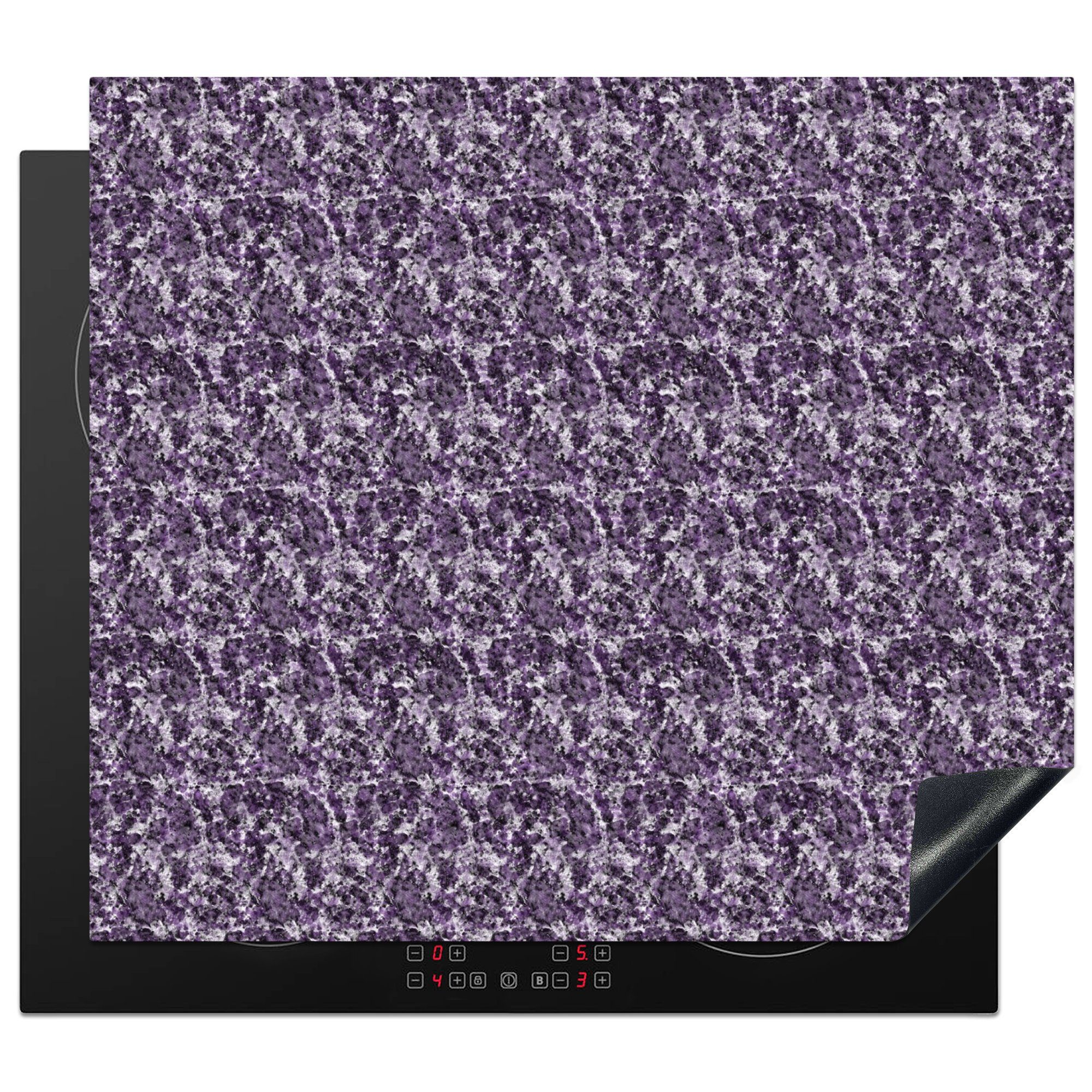 MuchoWow Herdblende-/Abdeckplatte Muster - Granit - Textur, Vinyl, (1 tlg), 59x51 cm, Induktionsschutz, Induktionskochfeld, Ceranfeldabdeckung