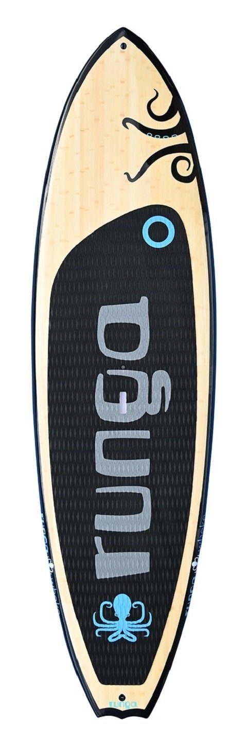 Runga-Boards SUP-Board (Set Paddling Runga & 10.0, Inkl. Up SUP, leash Board Finnen-Set) coiled BAMBOO 3-tlg. Stand Hard Allrounder, WHEKE