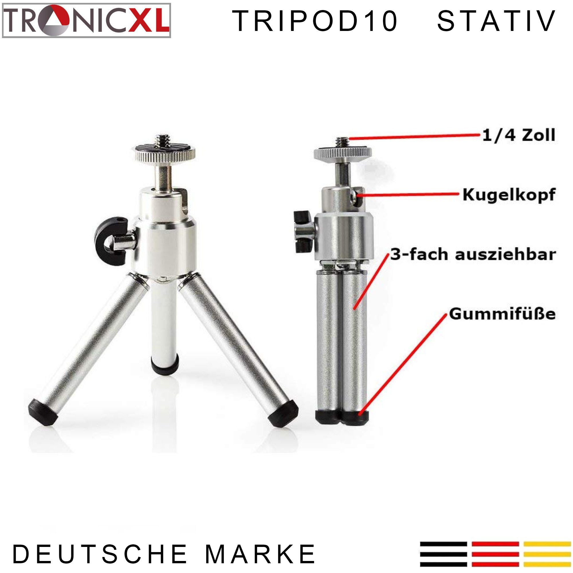 Sony Ministativ Nikon Stativ Mini für Kugelkopf Kamerastativ TronicXL Tisch Canon mit