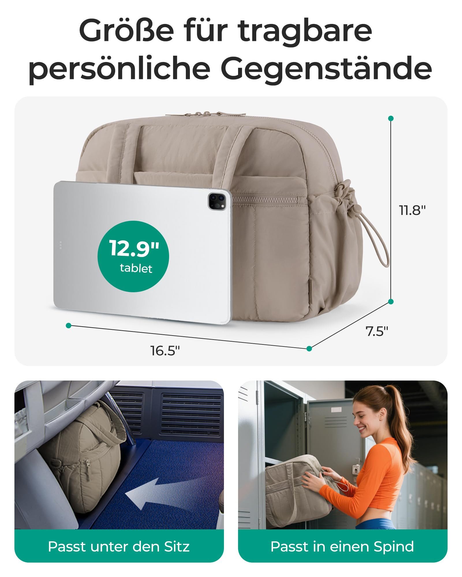 Forrlite Reisetasche Reisetasche Wasserdichter Reise-Seesack - Tragetasche, Sporttasche (Schultertasche (Erweiterbar mit Trolley-Ärmel und Nasstasche), Atmungsa – Bild 2 von 5