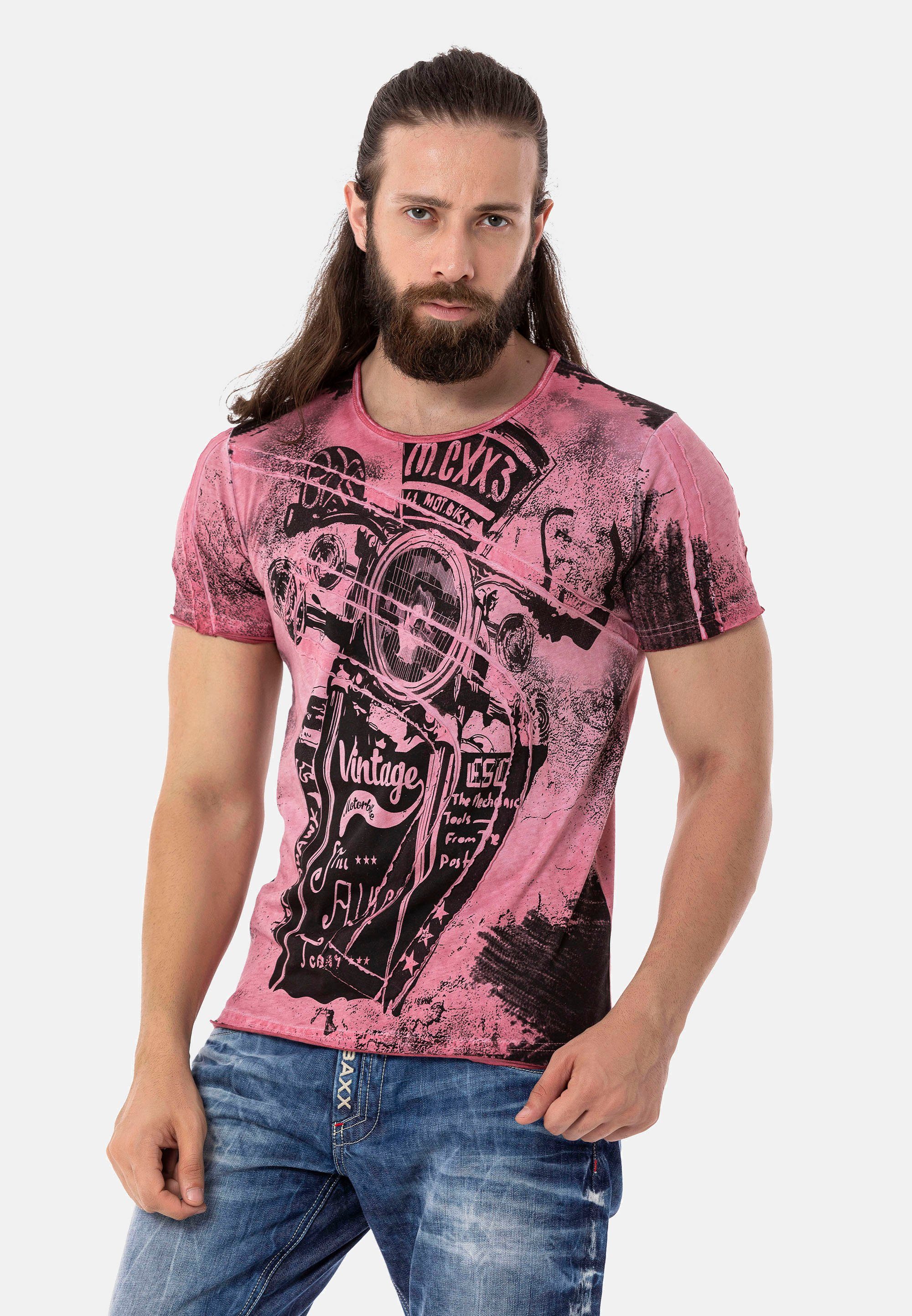 Cipo & Markenprints T-Shirt Baxx großen mit rosa