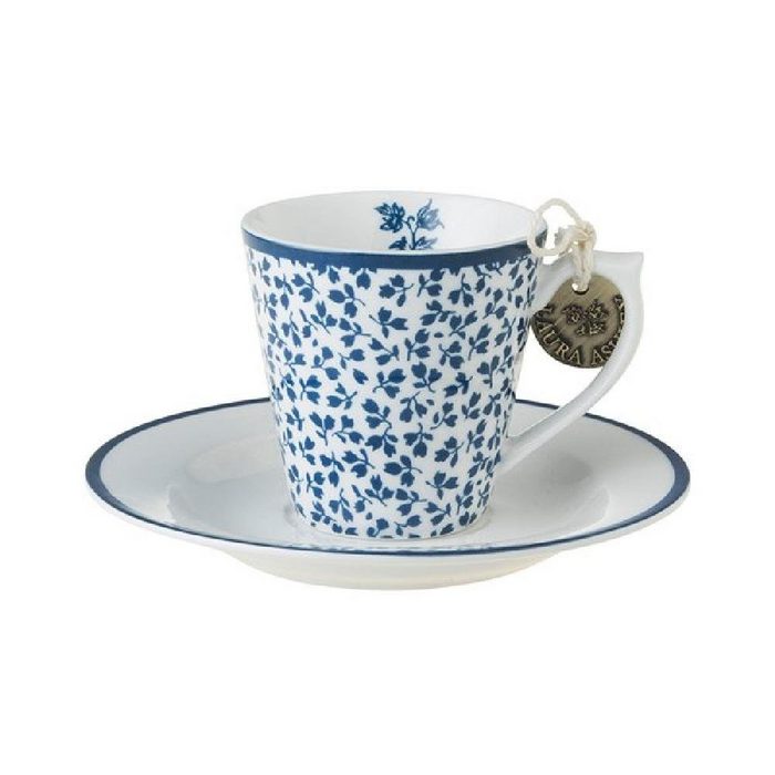 LAURA ASHLEY Tasse Espresso Tasse und Untertasse Blueprint Floris (2-teilig)