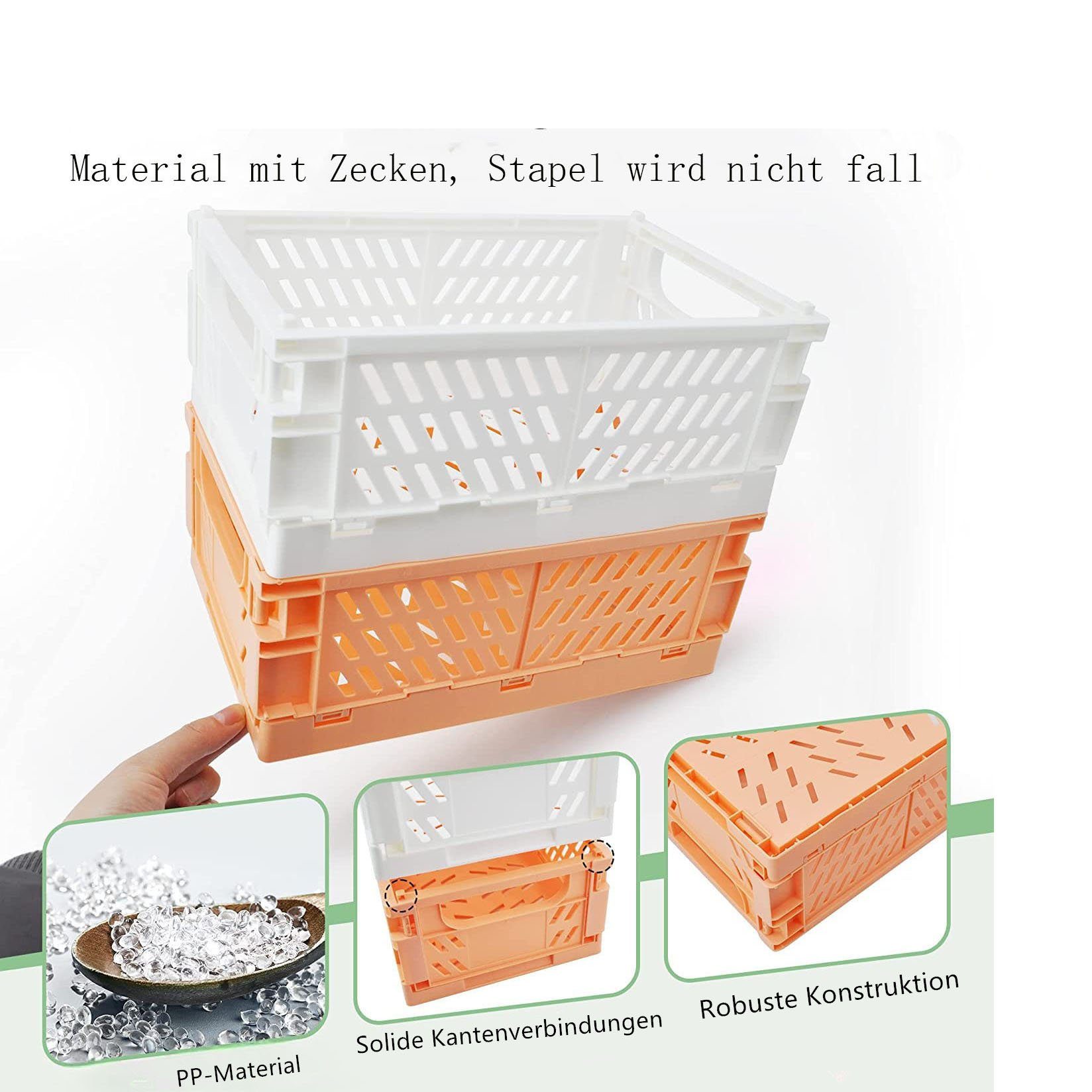 NUODWELL Aufbewahrungsbox 6 Stück Klappkiste, Mini Körbe Klappbox Stapelbar günstig online kaufen