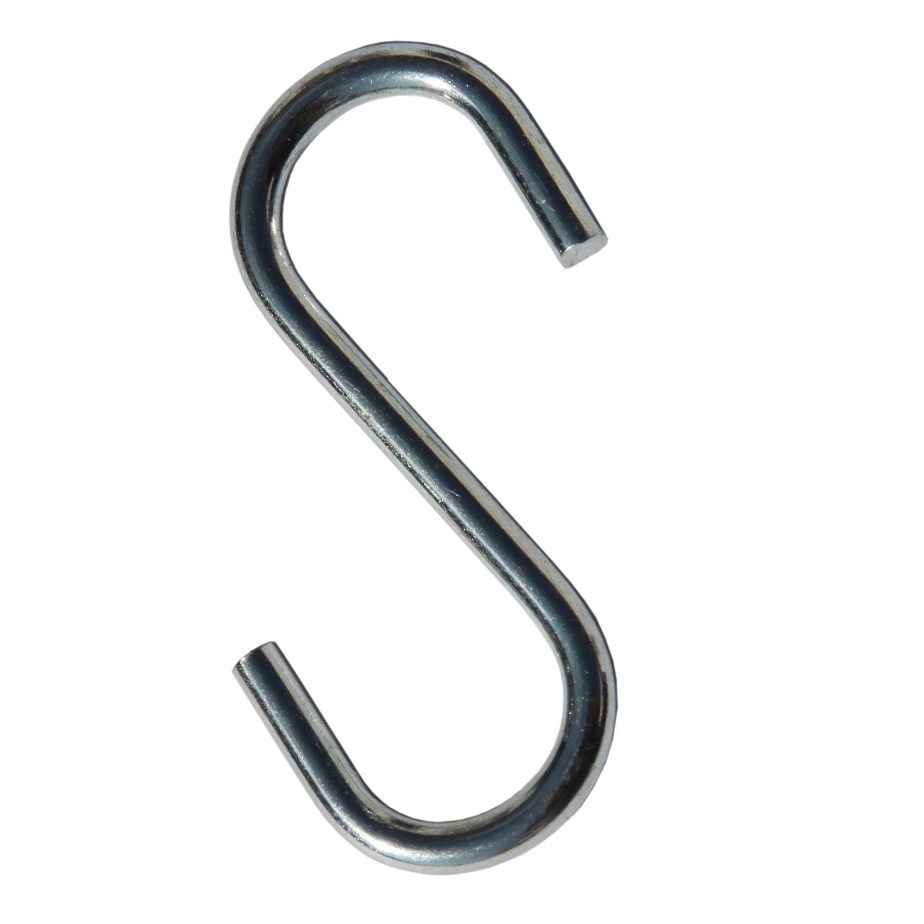 GERSO S-Haken S-Haken, 45 mm, Stahl verzinkt, ca. 3mm Draht Set mit 50Stk.