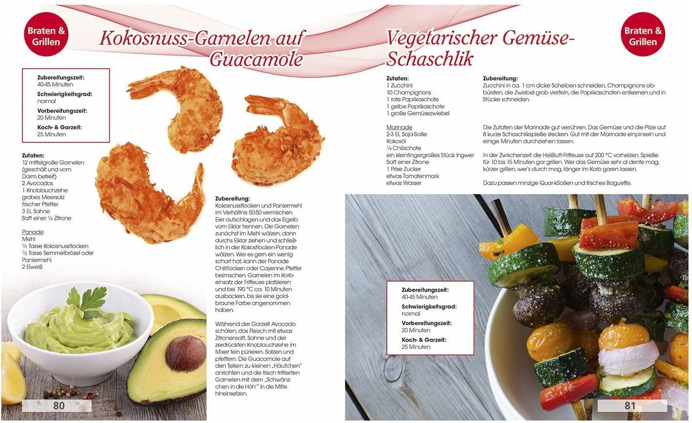 Rezeptbuch Notizbuch Rezepte Heißluftfritteuse, Fett. ohne Heiße GOURMETmaxx nahezu