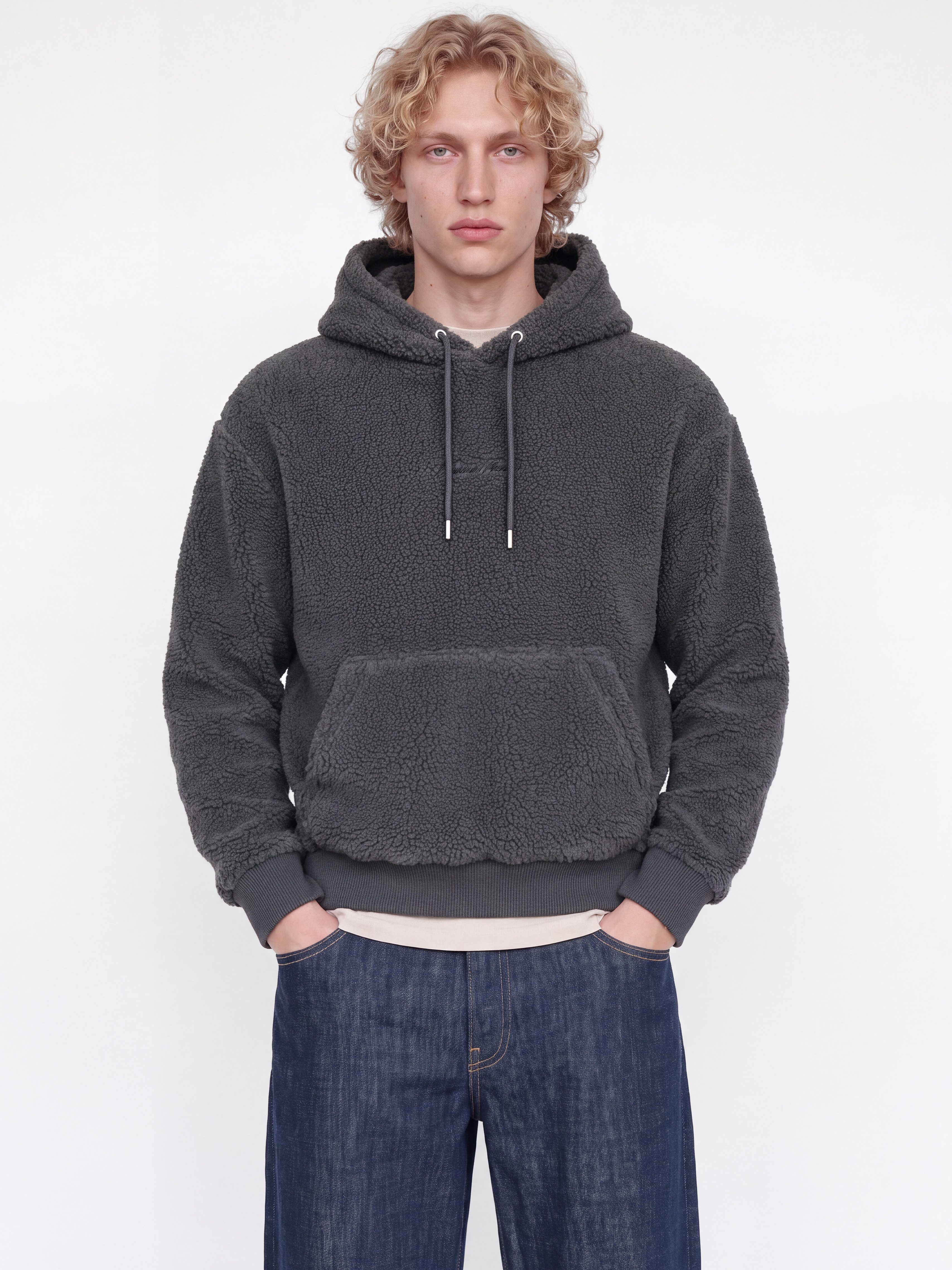 Jack & Jones Kapuzensweatshirt JORNORREBRO EMB TEDDY SWEAT HOOD Kunstfaser
