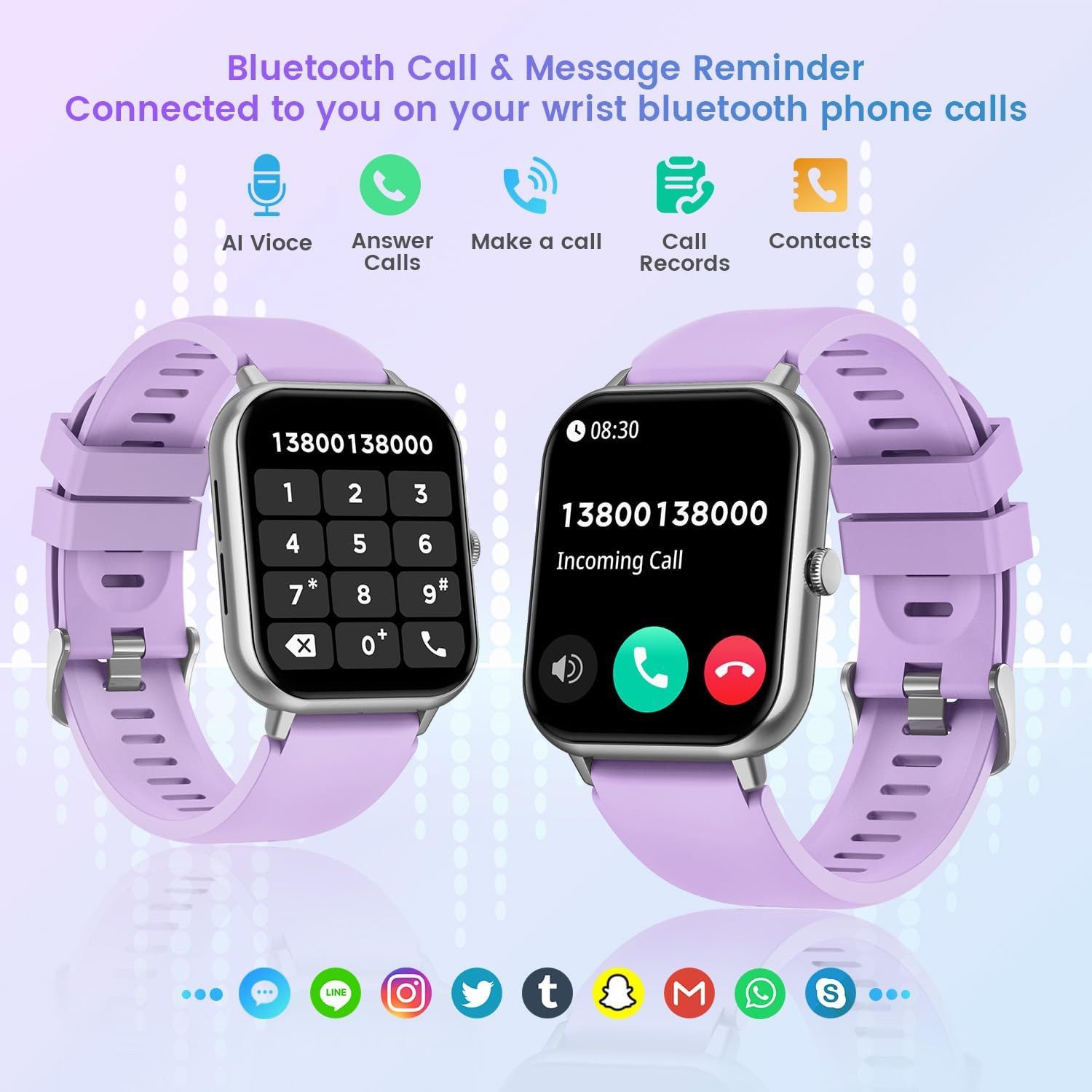 TAOLOON Smartwatch (4,6 cm, andriod ios), Damen Smartwatch mit 1.83 Zoll Display Bluetooth Telefonfunktion