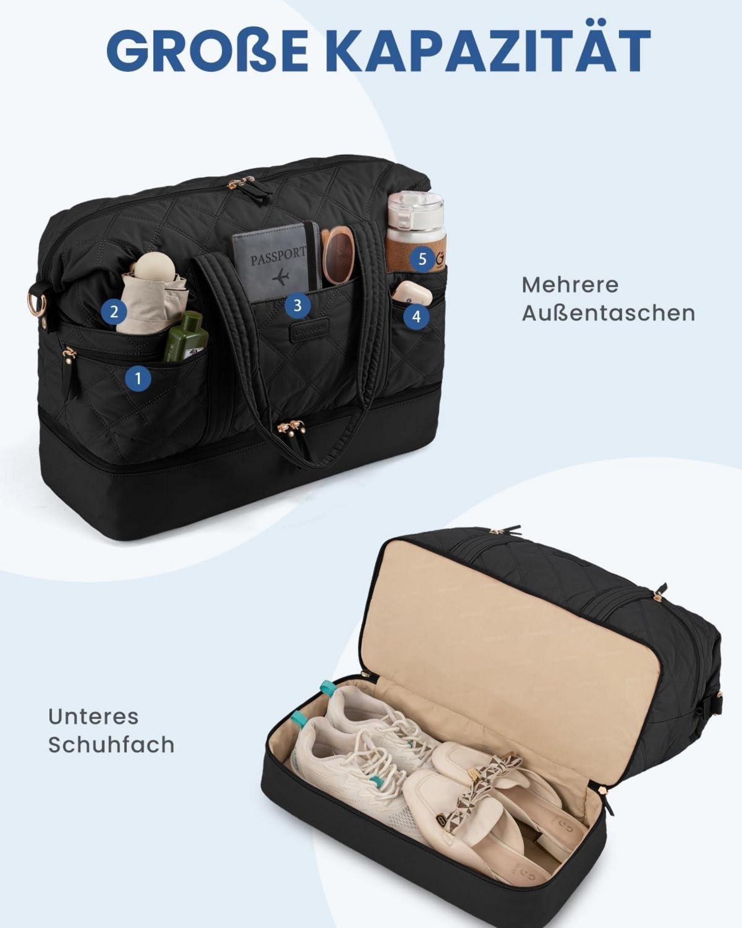LuxusKollektion Weekender Leichte Reisetasche Damen Weekender günstig online kaufen