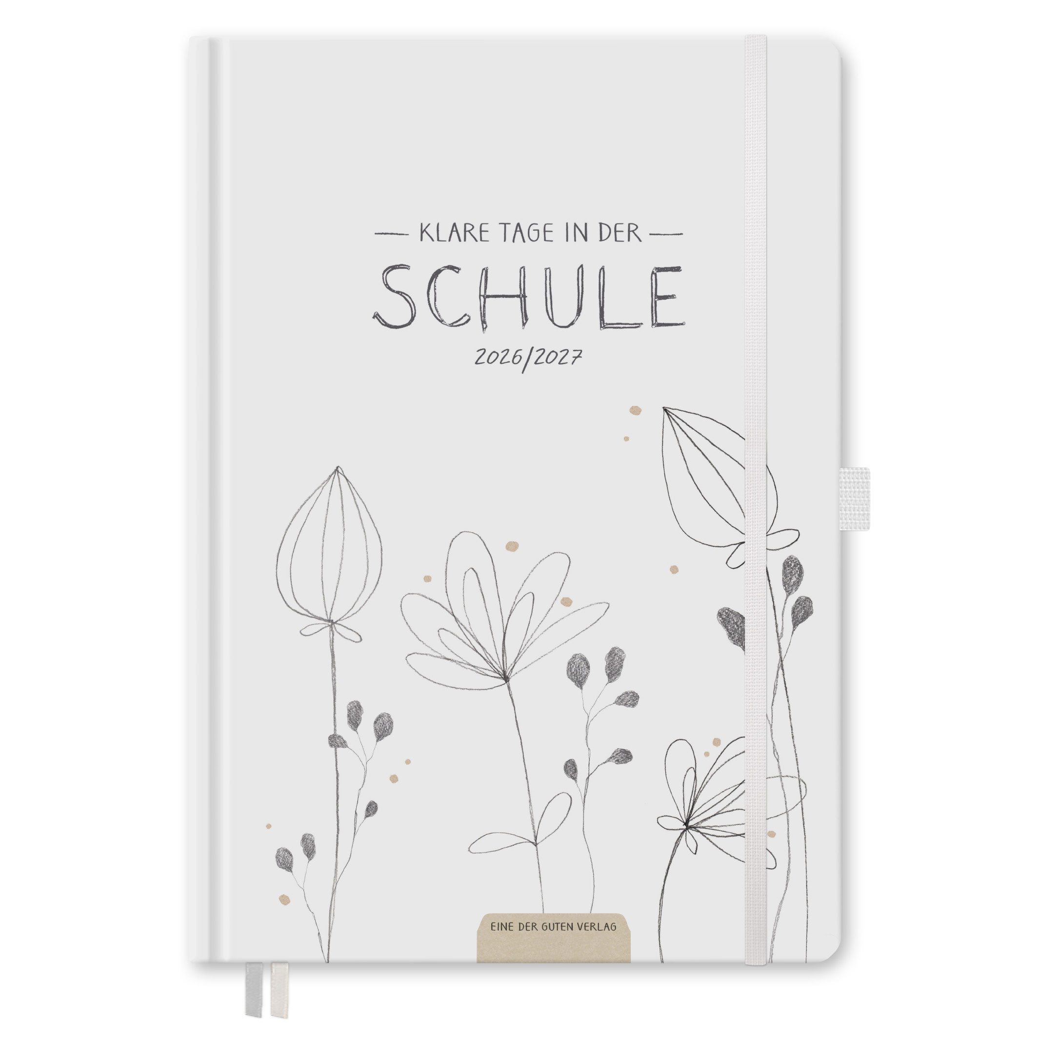 Eine der Guten Verlag Lehrerkalender Lehrerplaner 2026 2027 - 17x24, weiß, 1 Doppelseite / Woche, Schuljahr 26/27, 304 S. Hardcover, klimaneutral