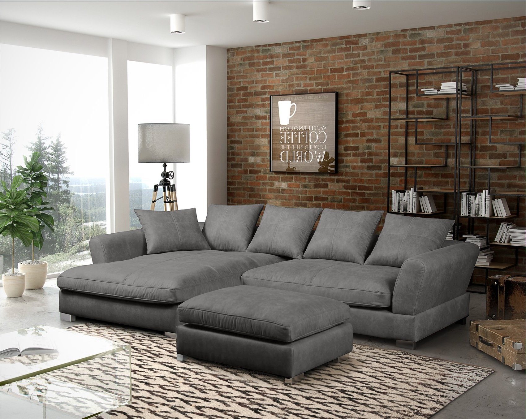 Fun Möbel Ecksofa TIZIAN in Stoff günstig online kaufen