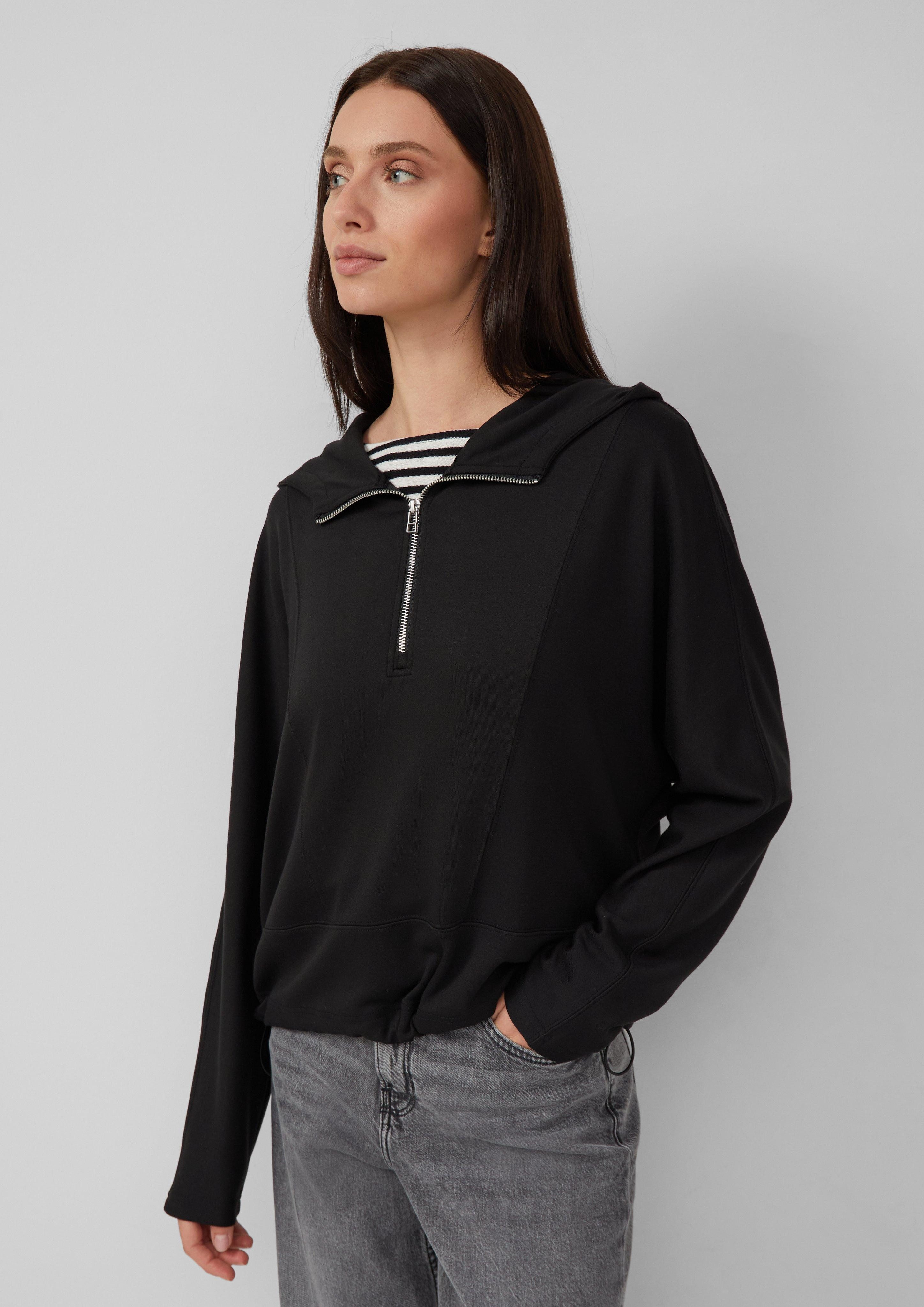 s.Oliver Sweatshirt Scuba-Hoodie mit Fledermausärmeln und günstig online kaufen