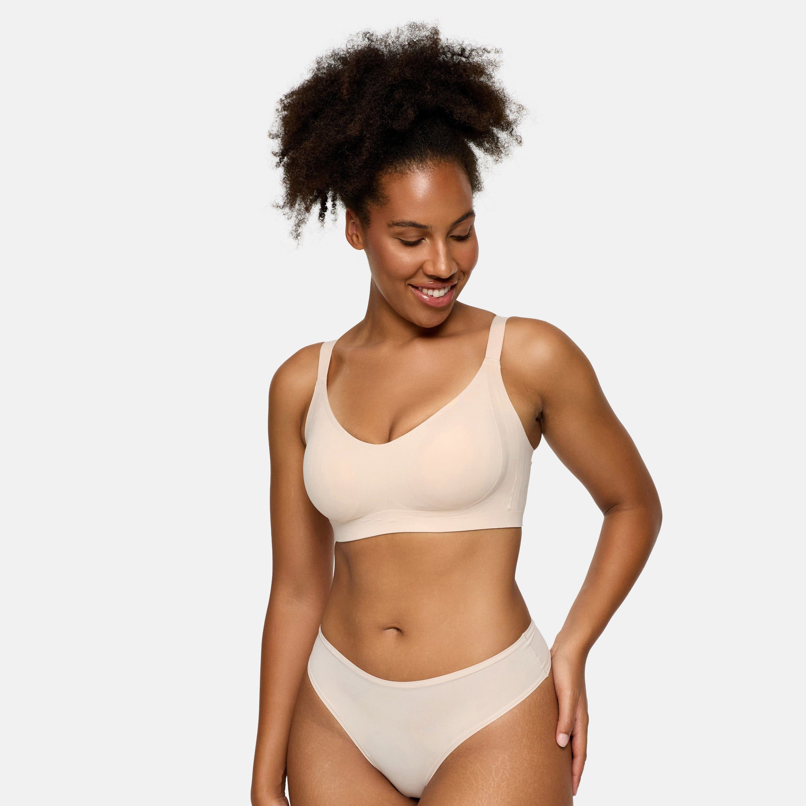 cfab (creamy fabrics) Bügelloser BH Seamless Compact Push-Up BH-Sand-L (1-tlg)
