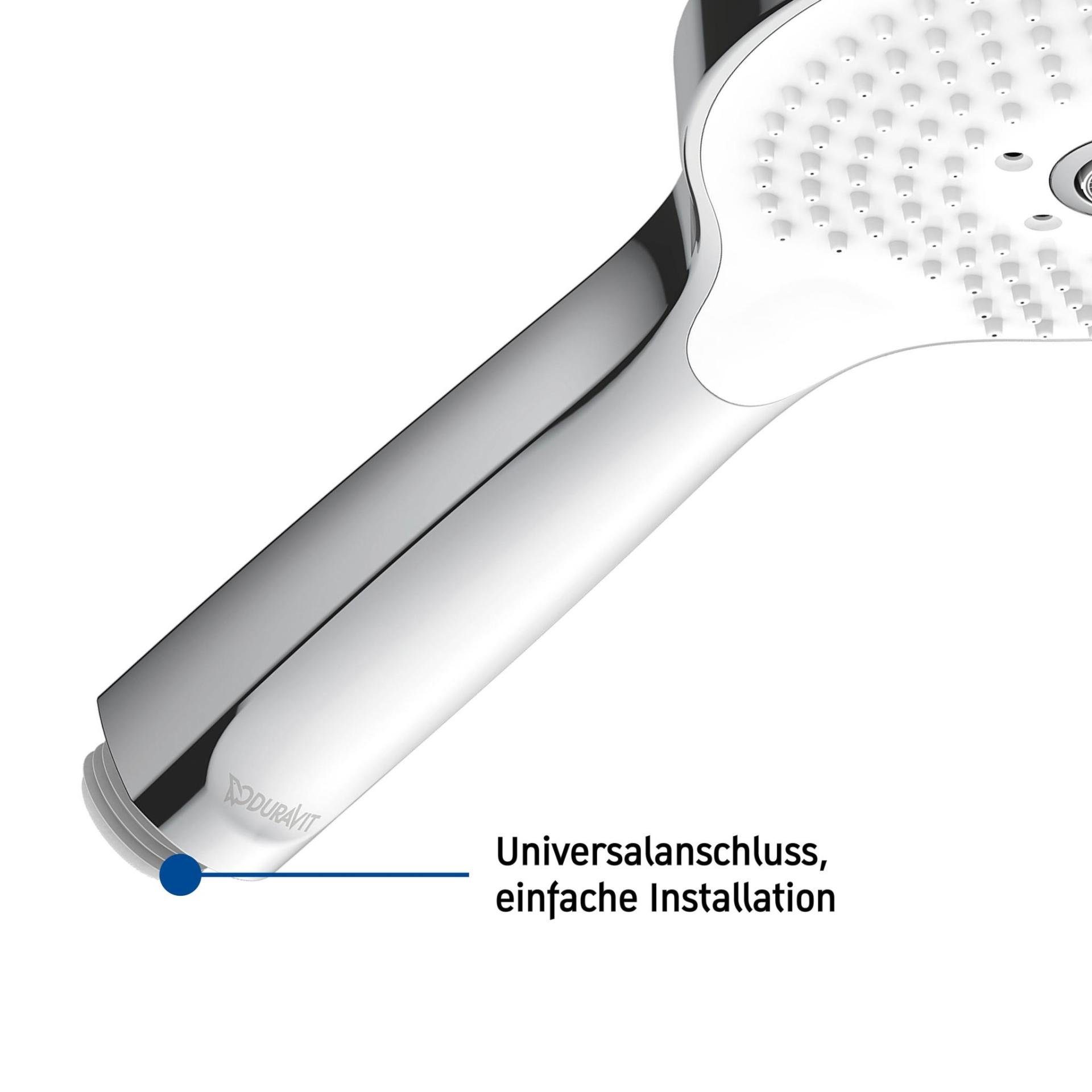 Duravit Handbrause DURAVIT Handbrause 3jet Click! 120 Duschbrause Duschkopf 3 Strahlarten, 3 Strahlarten