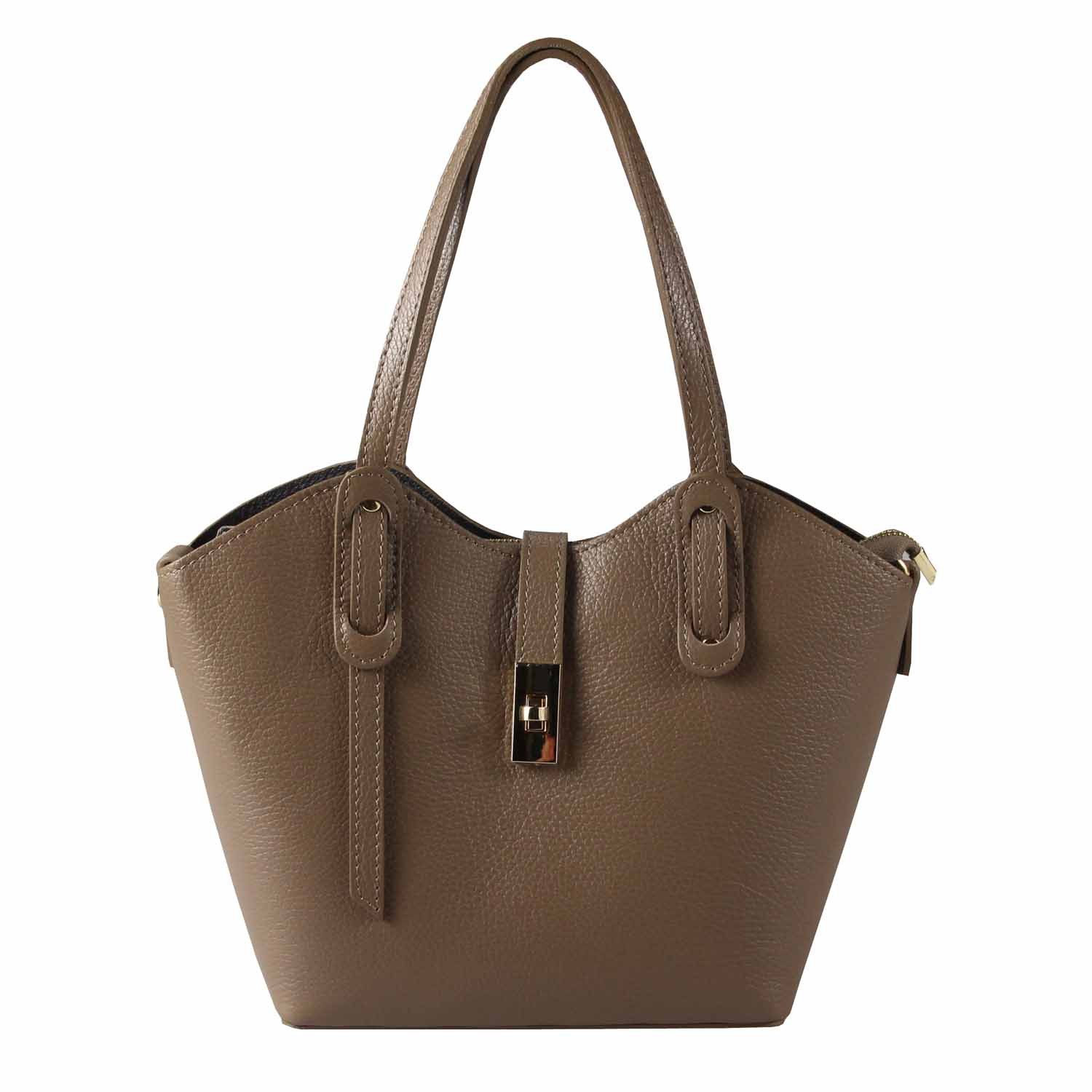 ITALYSHOP24 Schultertasche Made in Italy Damen echt Leder Tasche Shopper Business Lederhandtasche, Italienische Umhängetasche Damentasche Cross Over Tote Bag Freizeit
