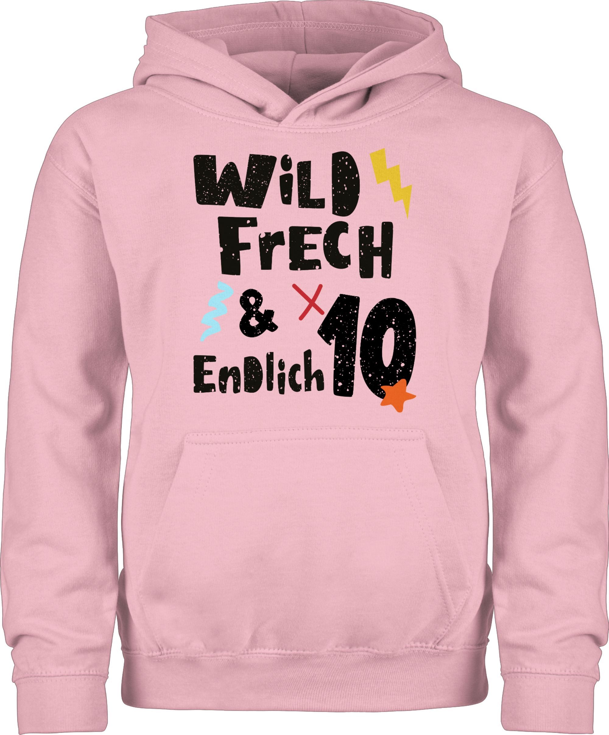 Shirtracer Hoodie Wild frech und endlich 10 - Wunderbar zehn Jahre 10. Geburtstag