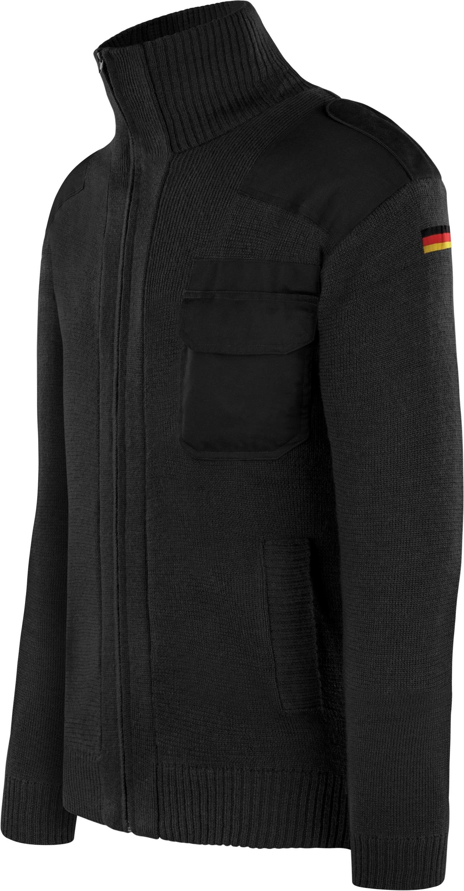 BW-Cardigan Bundeswehr Schwarz Winterjacke Herren-Strickjacke Strickjacke Schurwolljacke Jacke Istrup normani