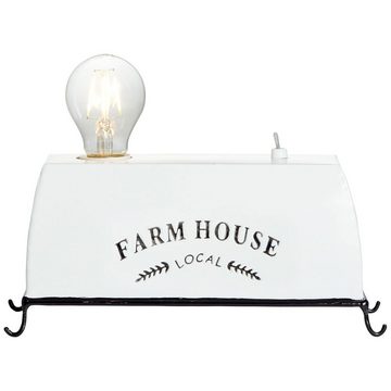 Brilliant Tischleuchte Farm Life Weiß max. 30W E27 ohne Leuchtmittel mit Schalter, ohne Leuchtmittel