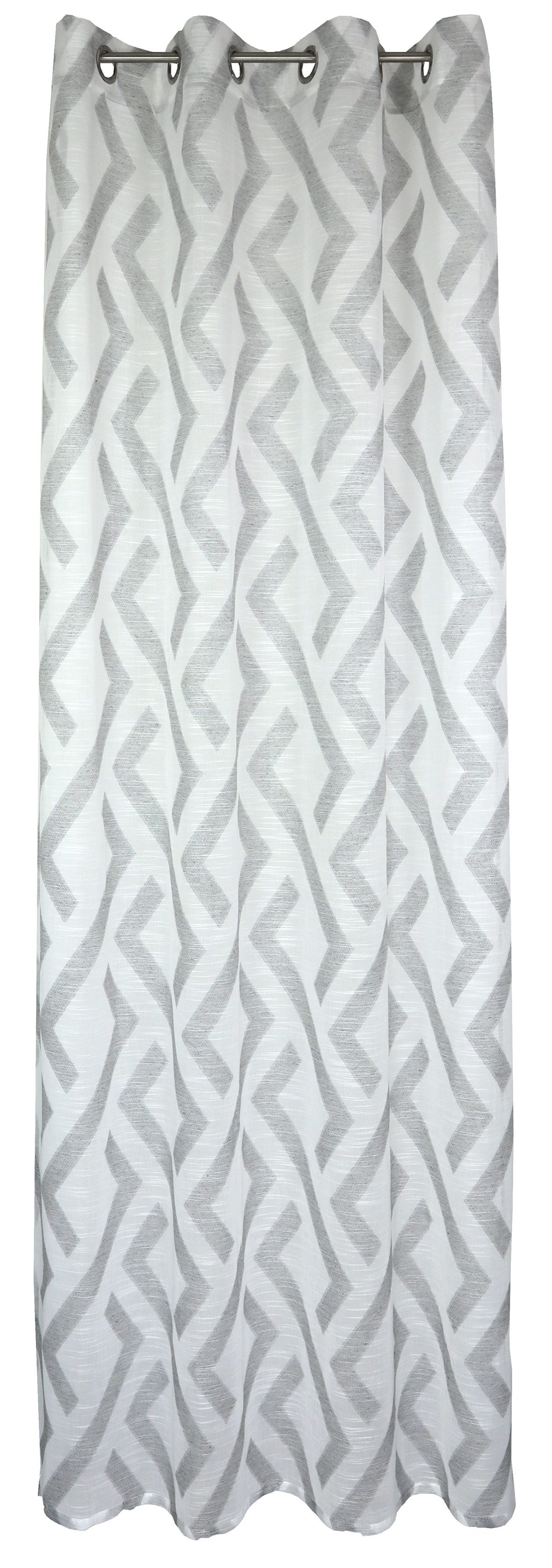 EXPERIENCE Vorhang Ösenschal 140x245 cm Grau Wellenmuster Polyester, Ösen, transparent