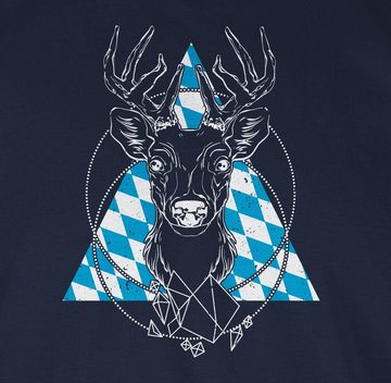 Shirtracer T-Shirt Bayrischer Hirsch - weiß Mode für Oktoberfest Herren