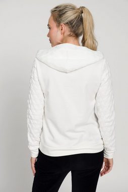 Gina Laura Sweatshirt Hoodie Patch-Look Statement Print Kapuze Langarm