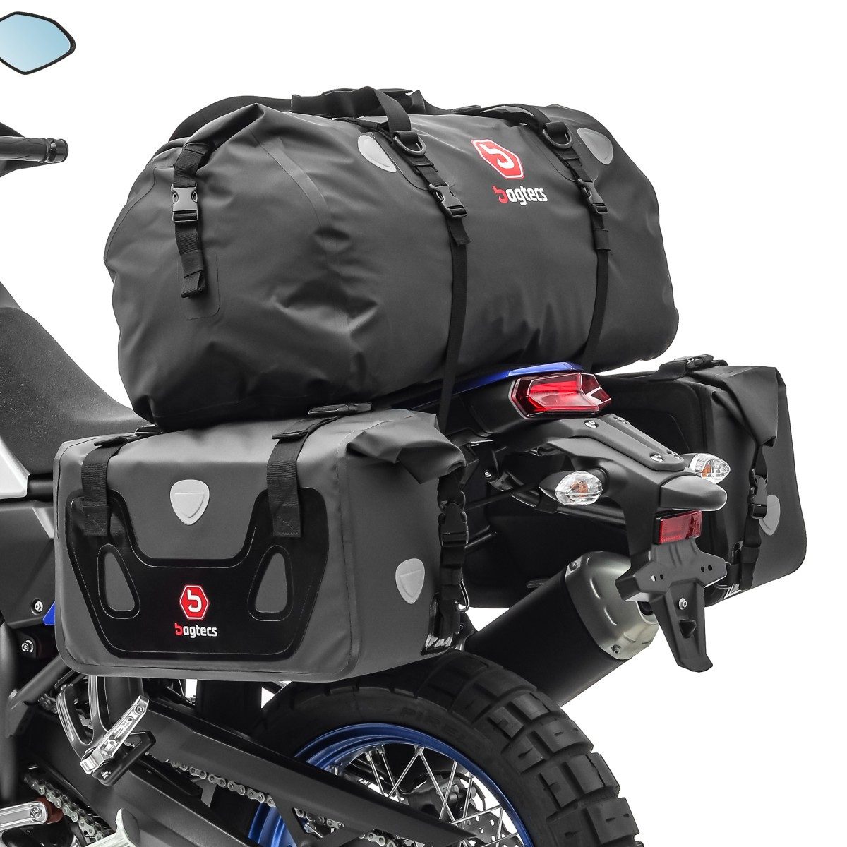 Reisetasche Motorrad Satteltaschen mit Hecktasche # RB25 + XF80 Drybag Vol. 130L