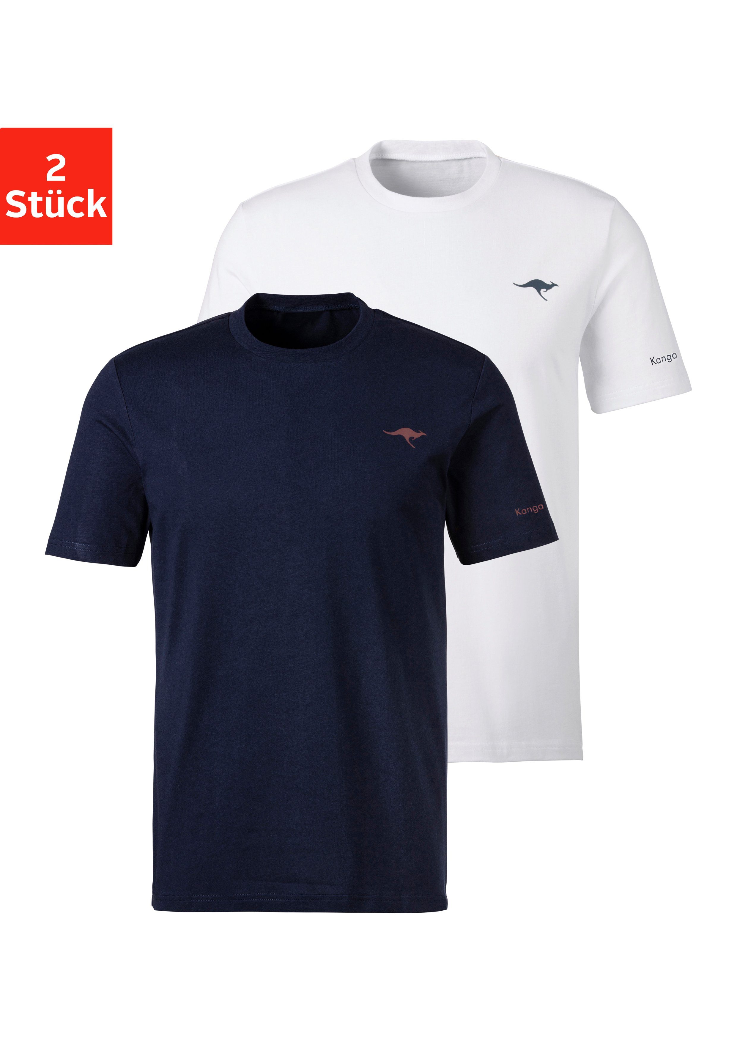 KangaROOS T-Shirt (2er-Pack) mit KangaROOS Print auf der Brust