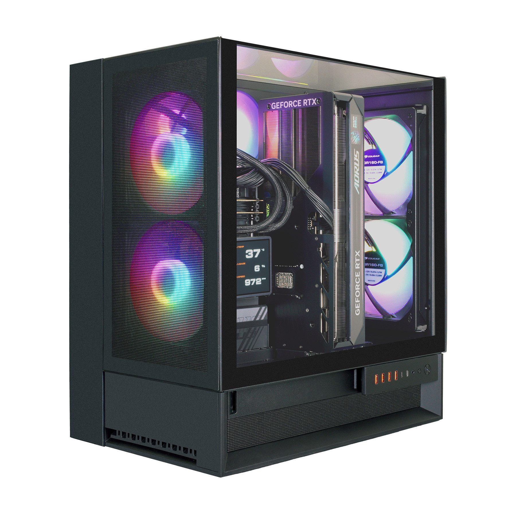 Cougar OmnyX BK 8073 AMD Ryzen 9 9950X3D 32GB DDR5 2TB SSD RTX 5090 Gaming-PC (AMD Ryzen 9 9950X3D, RTX 5090, 32 GB RAM, 2000 GB SSD, Wasserkühlung, Windows 11, DDR5 RAM, Wasserkühlung)