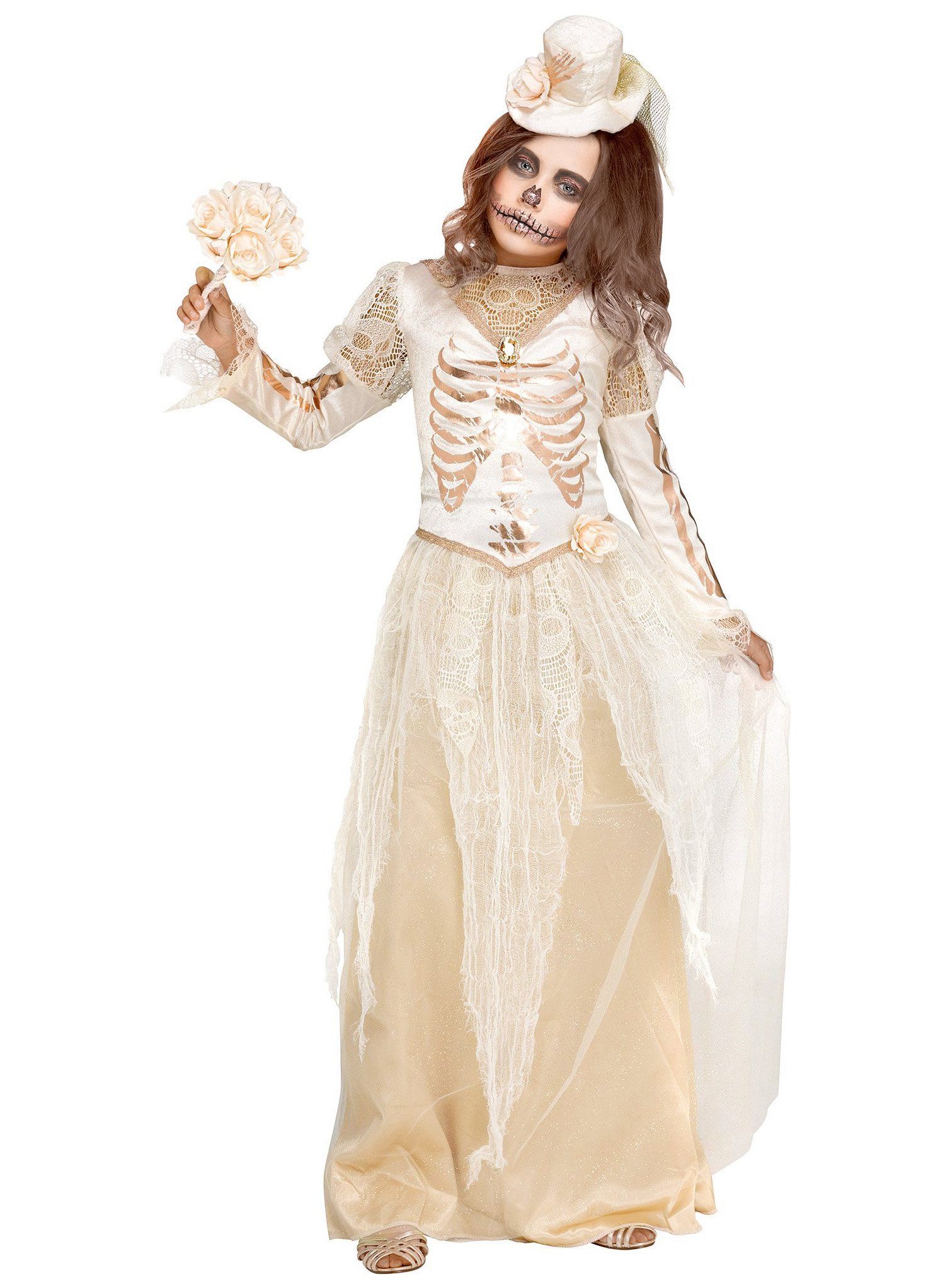 Kostüm Skelett Geist - Halloween Kostüm Kinder Mädchen