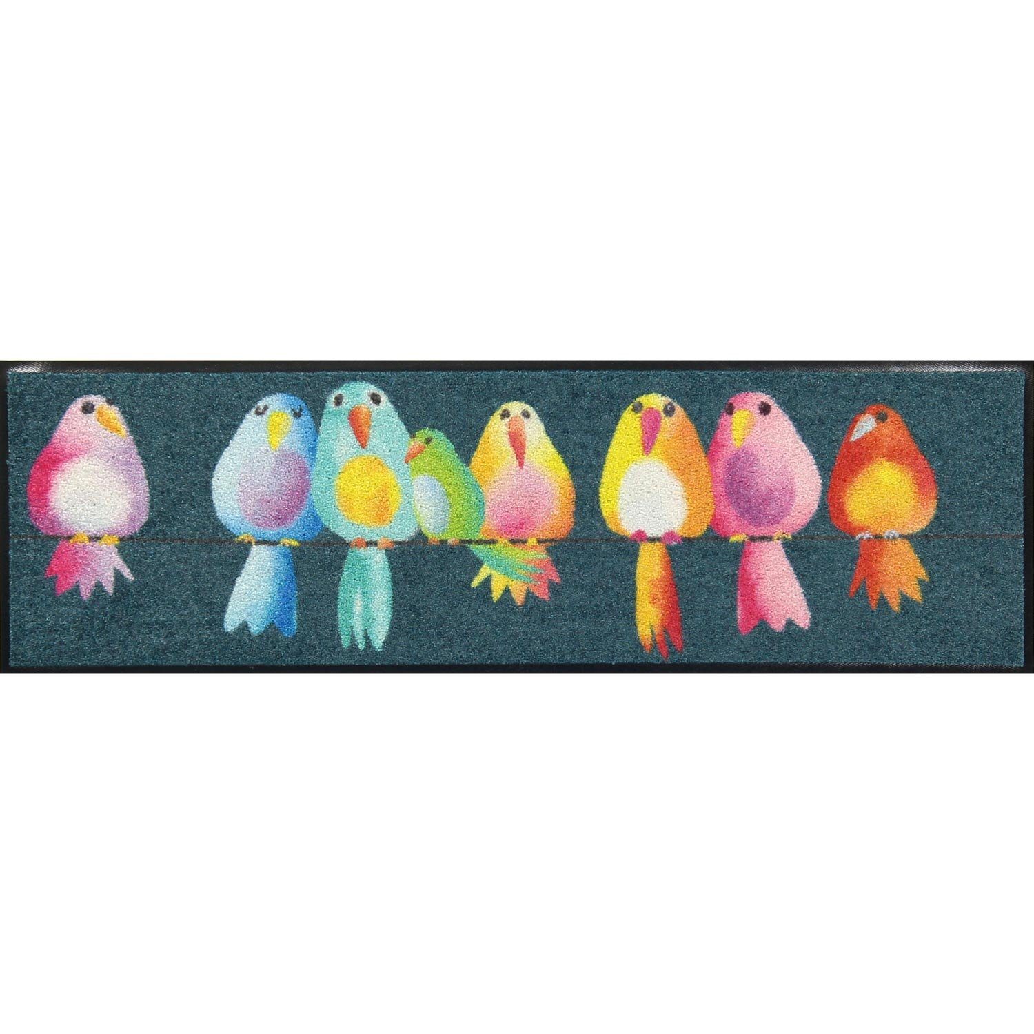 Salonloewe Fußmatte Läufer klein 30x100 Rainbow Birds blau, Läufer klein, H günstig online kaufen